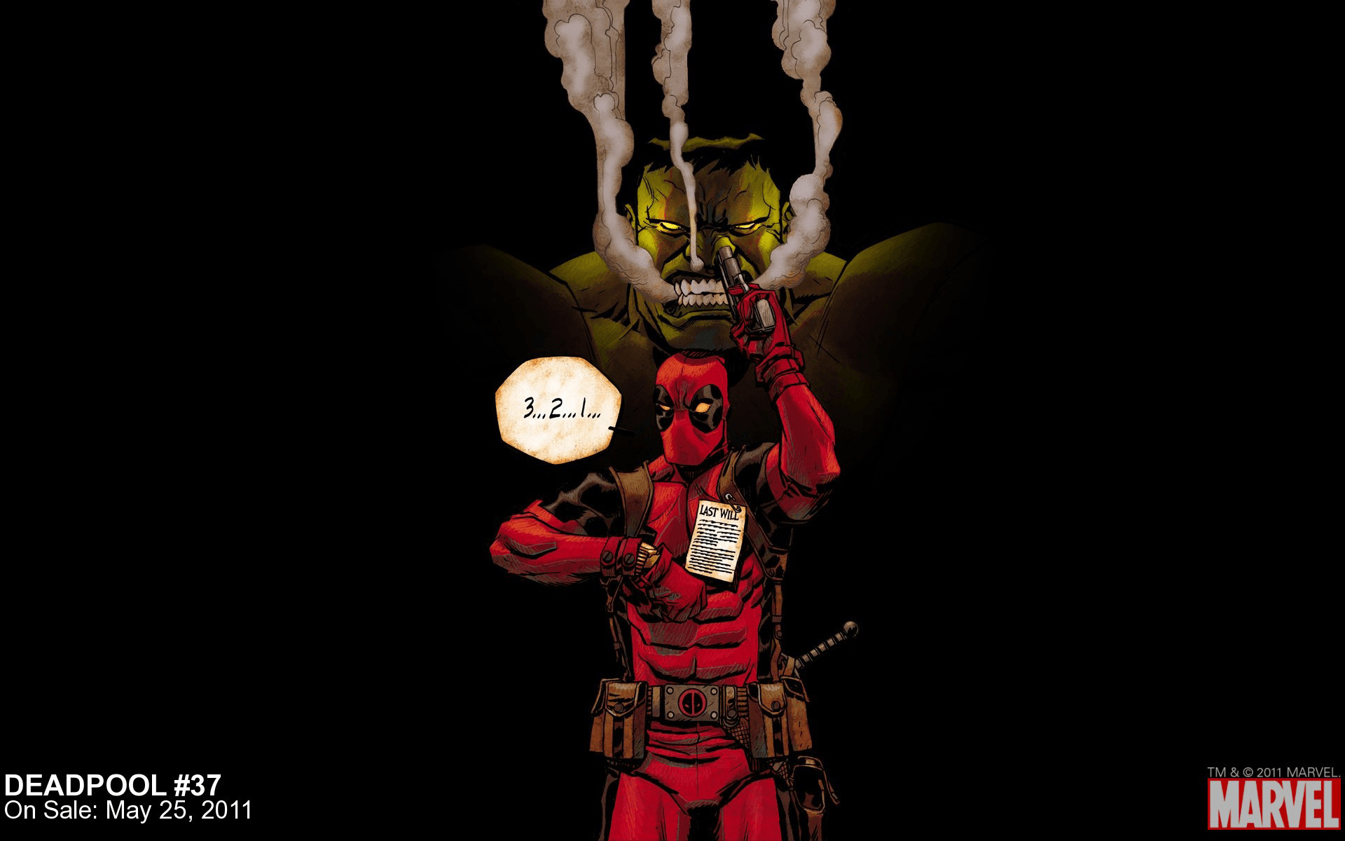 Deadpool, Hulk, Marvel Comics, Copertina, Full HD, sfondo Windows 11