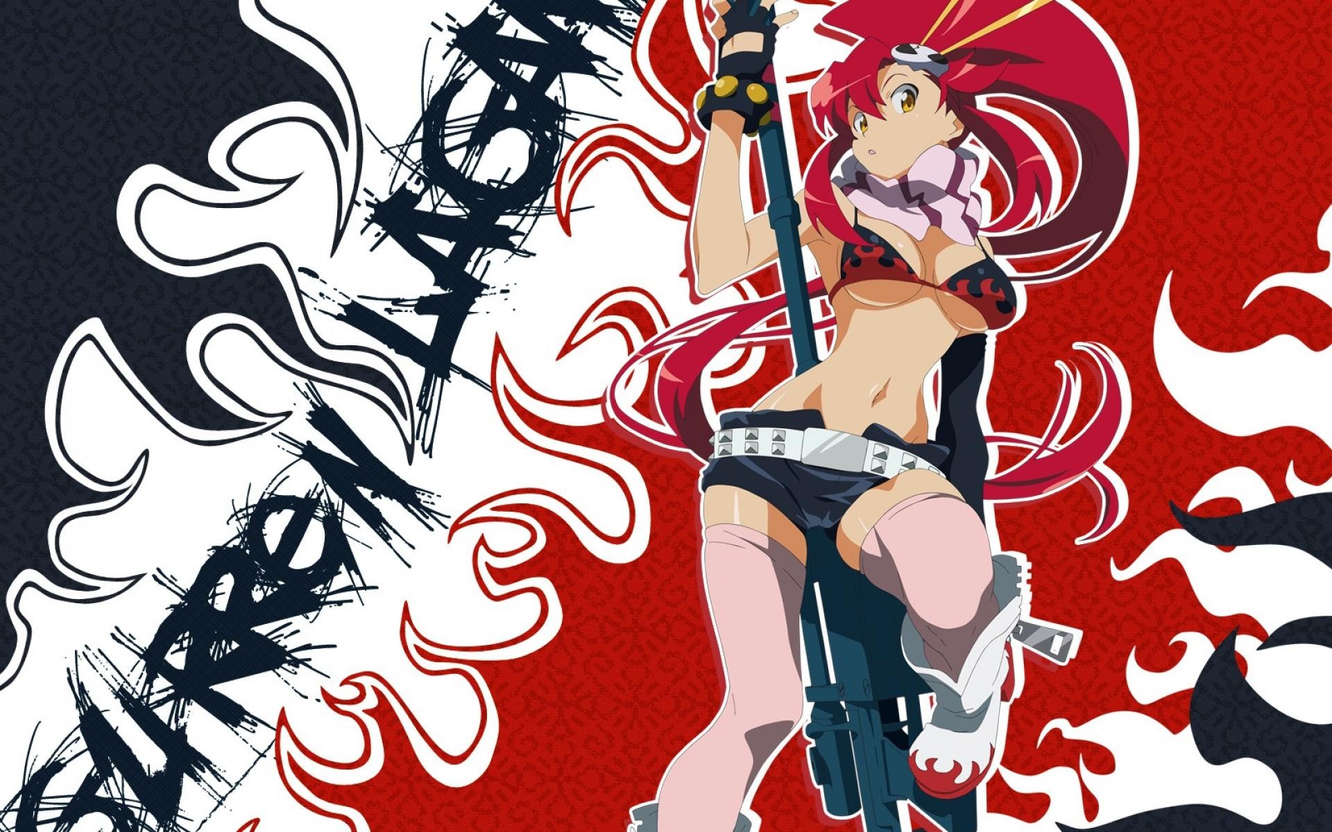 Yoko Littner, Gurren Lagann, Fucile, Rosso, 16:10 Full HD, sfondo widescreen