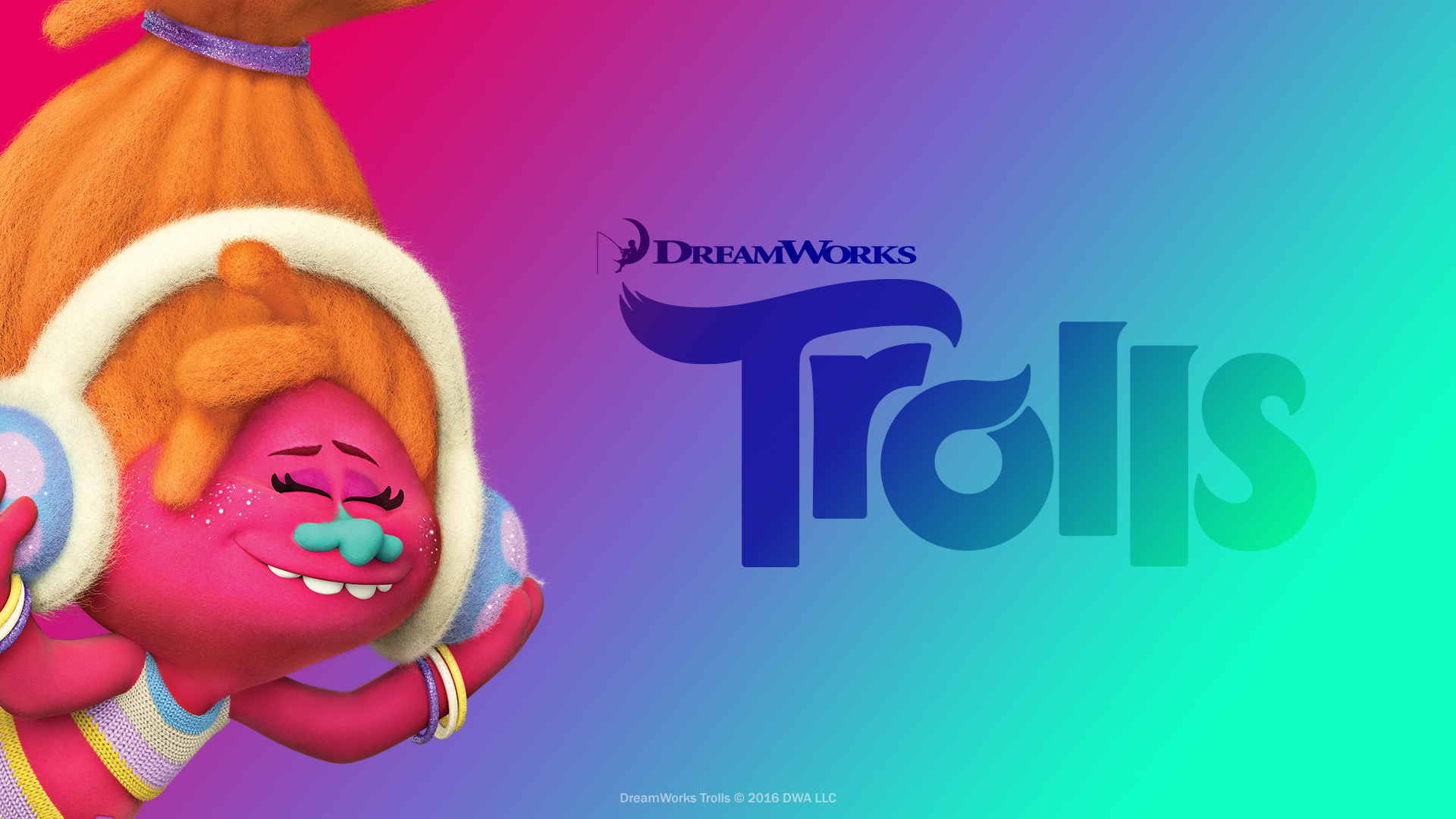 DJ Suki, Trolls, DreamWorks, Cuffie, Sfumatura rosa, 16:9 Full HD, sfondo widescreen