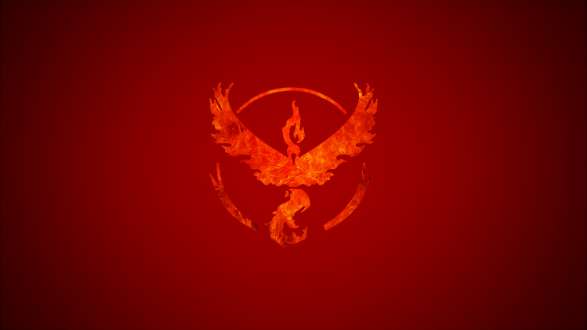 Team Coraggio, Pokémon GO, Emblema, Sfondo rosso, 16:9 Full HD, wallpaper widescreen