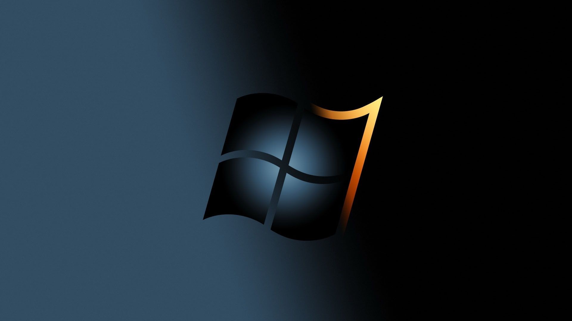Windows 7, Logo Windows, Microsoft, Sfondo nero, Minimalista, 16:9 Full HD, wallpaper widescreen