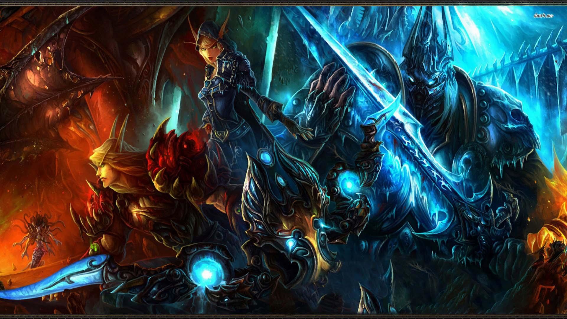 World of Warcraft: Wrath of the Lich King, Re dei Lich, Warcraft, Battaglia, Fuoco e ghiaccio, sfondo Full HD
