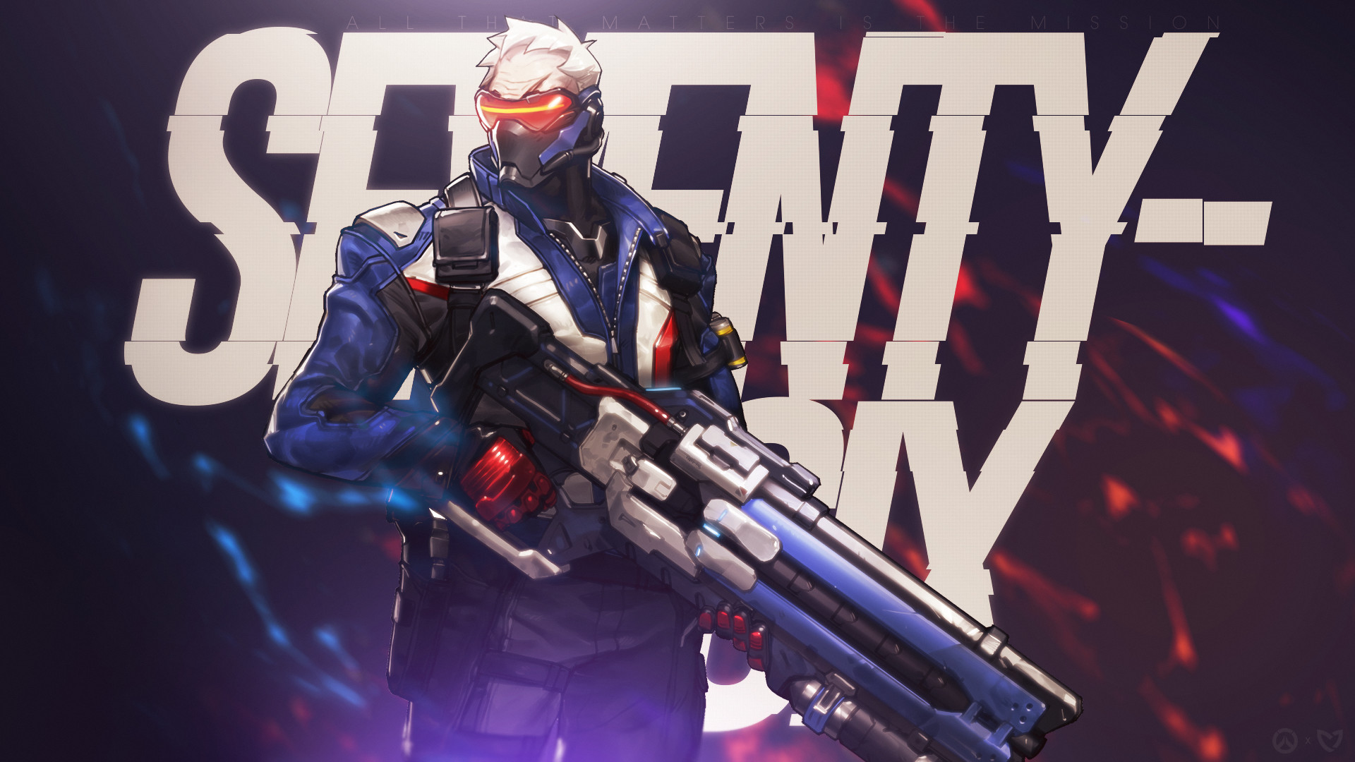 Soldier: 76, Overwatch, Fucile, Tipografia, Full HD, sfondo desktop