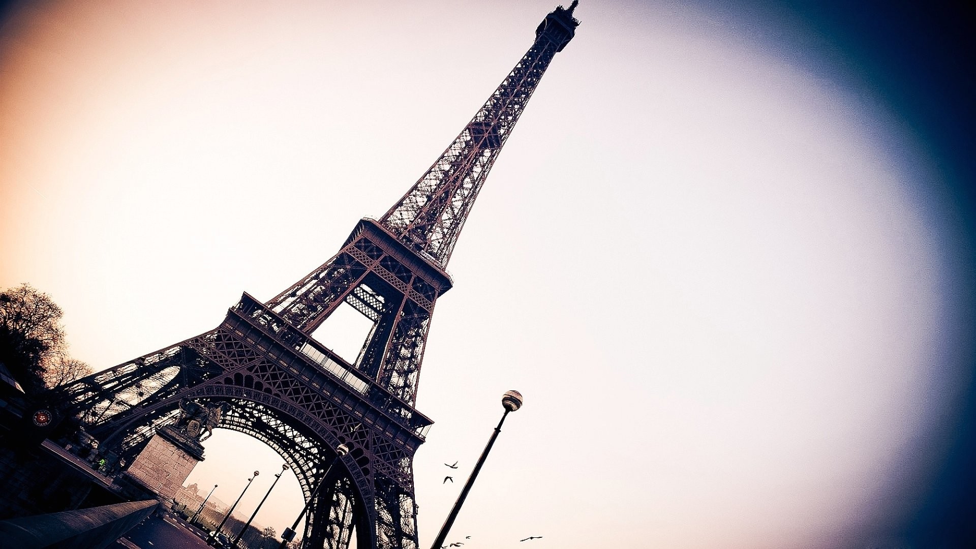 Torre Eiffel, Prospettiva, Vignettatura, Full HD, sfondo desktop