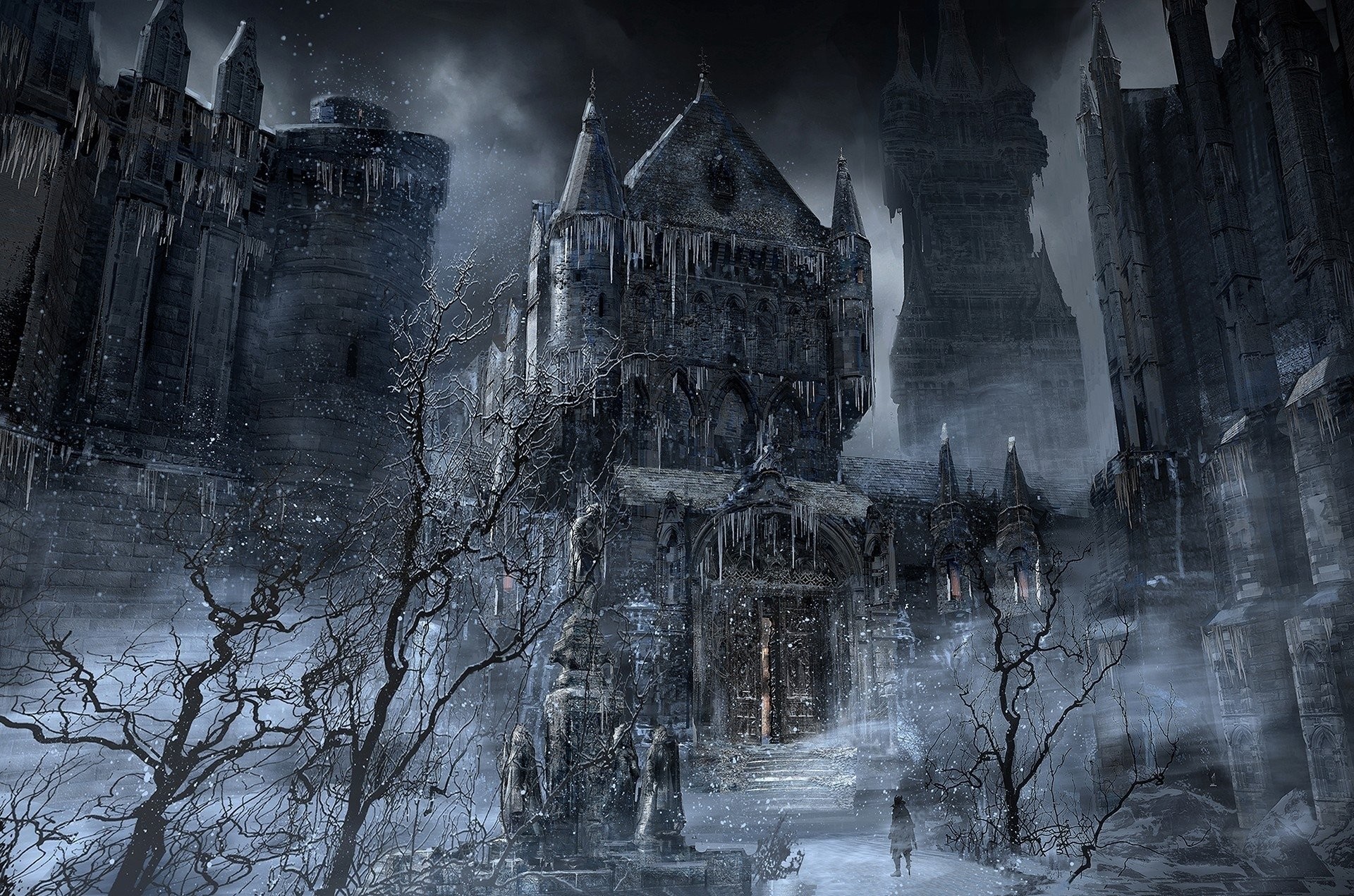 Cattedrale, Yharnam, Bloodborne, Architettura gotica, Full HD, wallpaper per portatile