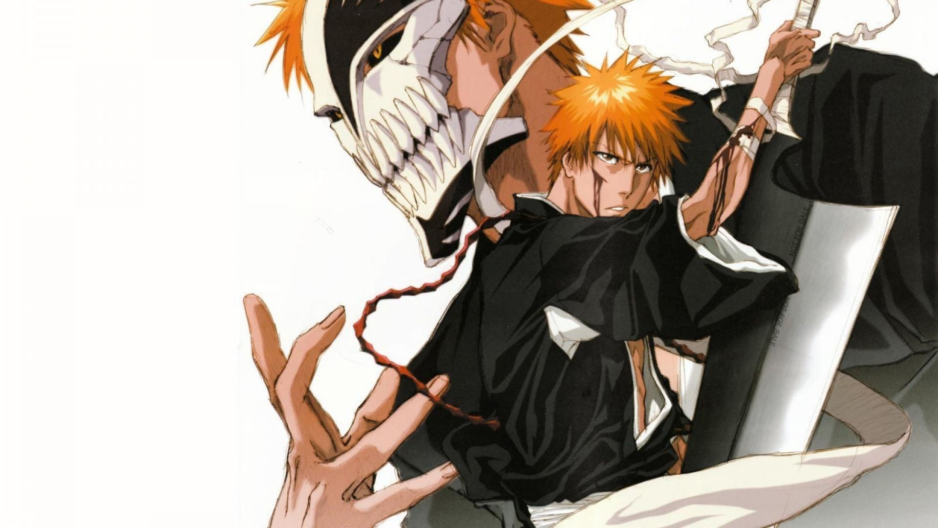 Ichigo Kurosaki, Maschera Hollow, Bleach, Zangetsu, Full HD, sfondo desktop