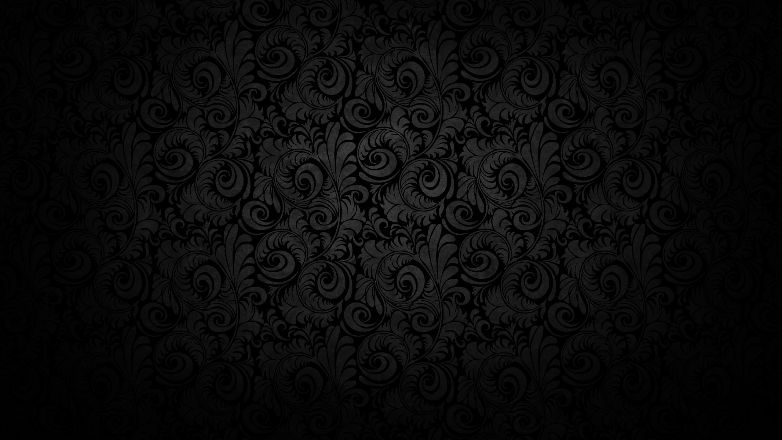 Damascato, Pattern, Sfondo nero, 2K, wallpaper per PC
