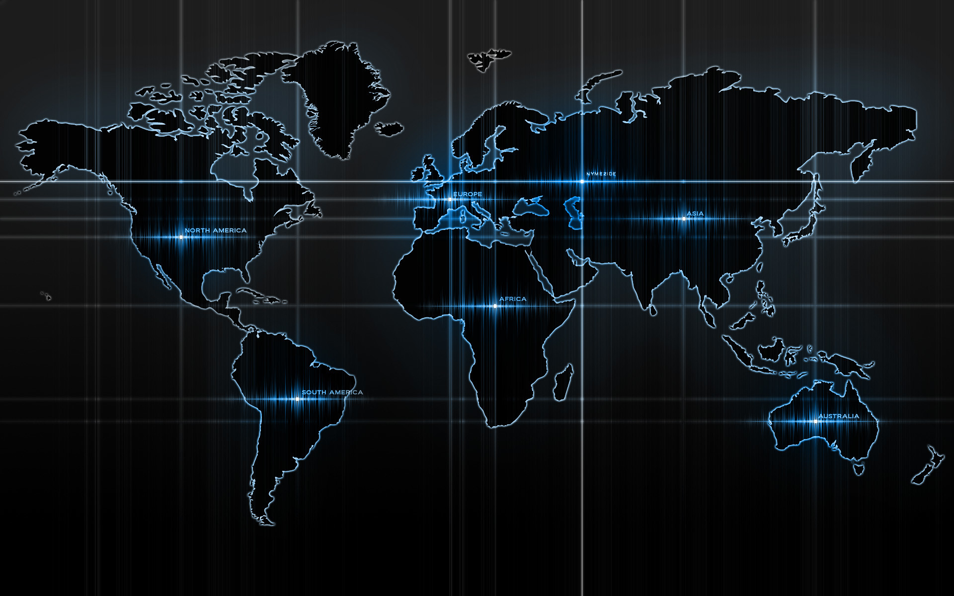 Mappa del mondo, Tecnologia, Blu, Sfondo nero, Full HD, wallpaper per computer