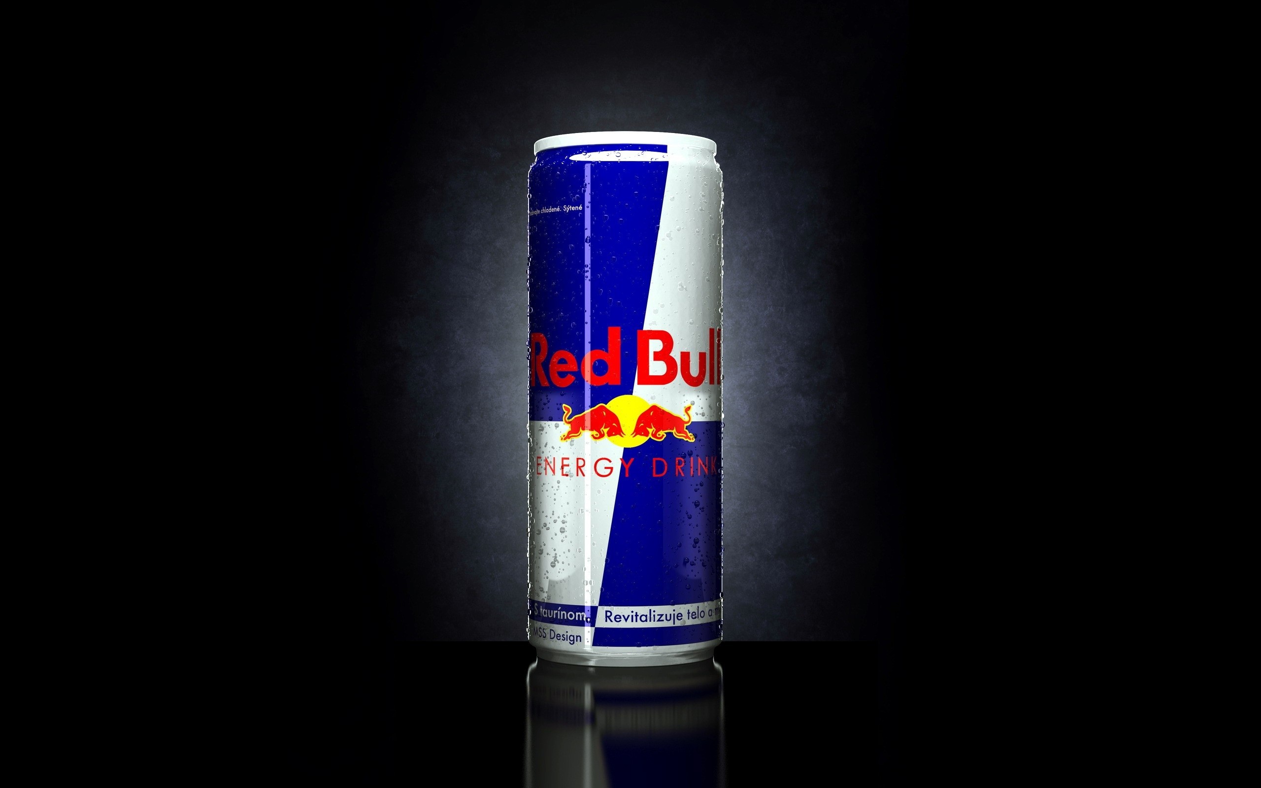 Lattina Red Bull, Red Bull, Sfondo nero, 2K, wallpaper per PC