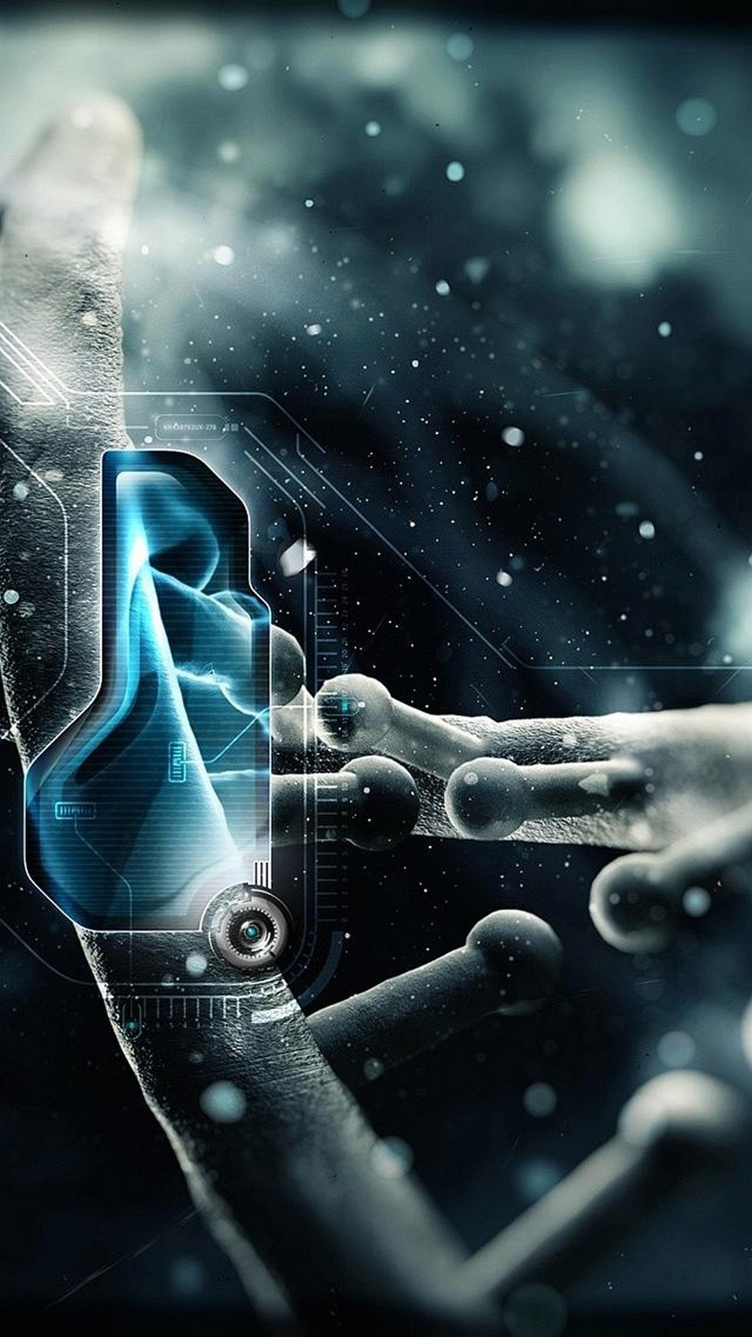 Mano robotica, Fantascienza, Arte digitale, Blu, sfondo schermata di blocco Galaxy S5