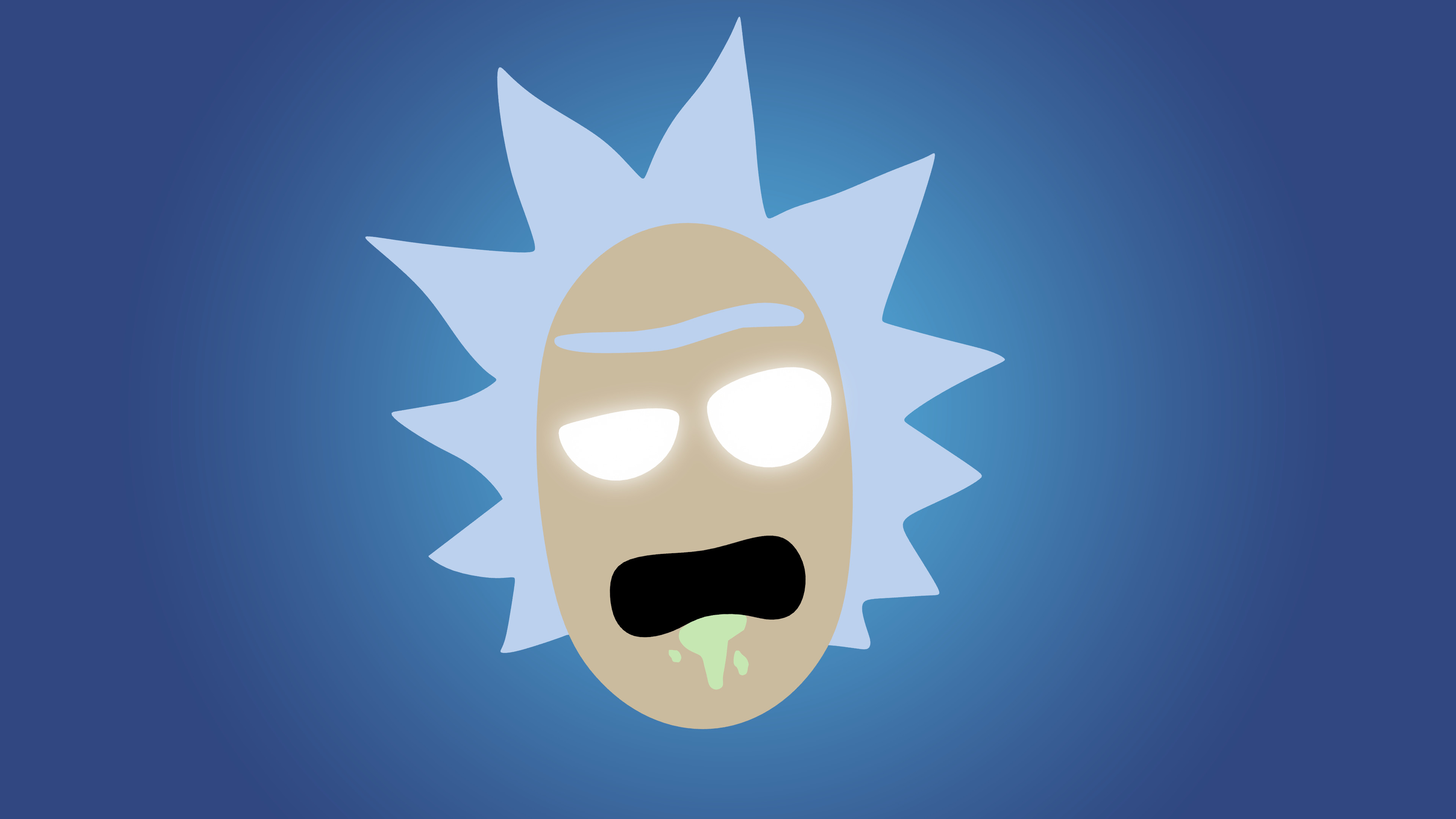 Rick Sanchez, Minimalismo, Sfondo blu, 3840x2160, wallpaper desktop
