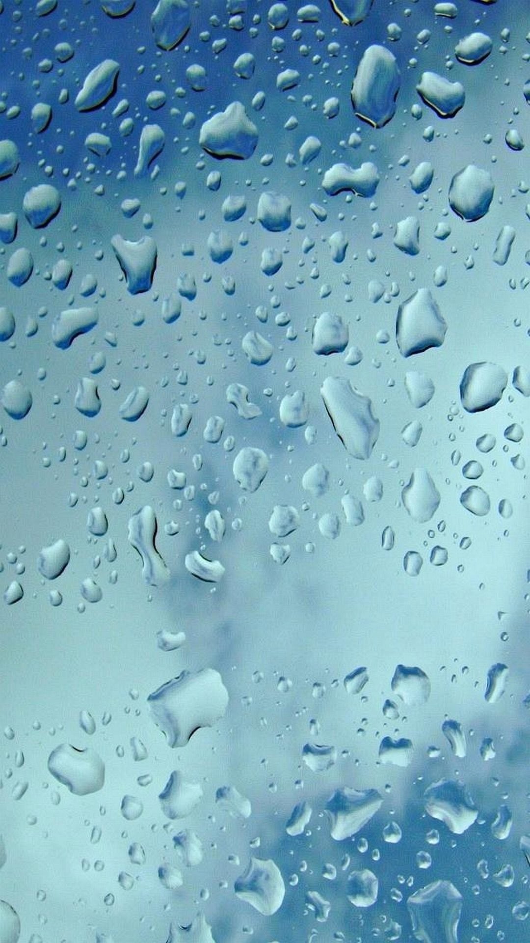 Gocce d'acqua, Vetro, Azzurro, sfondo iPhone