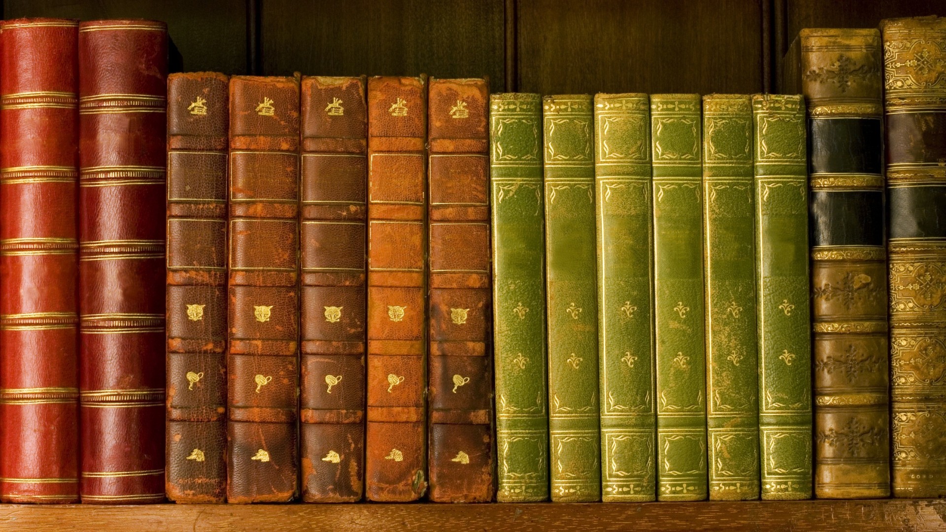 Libri antichi, Dorsi, Scaffale, Rilegature in pelle, 1920x1080, immagine di sfondo