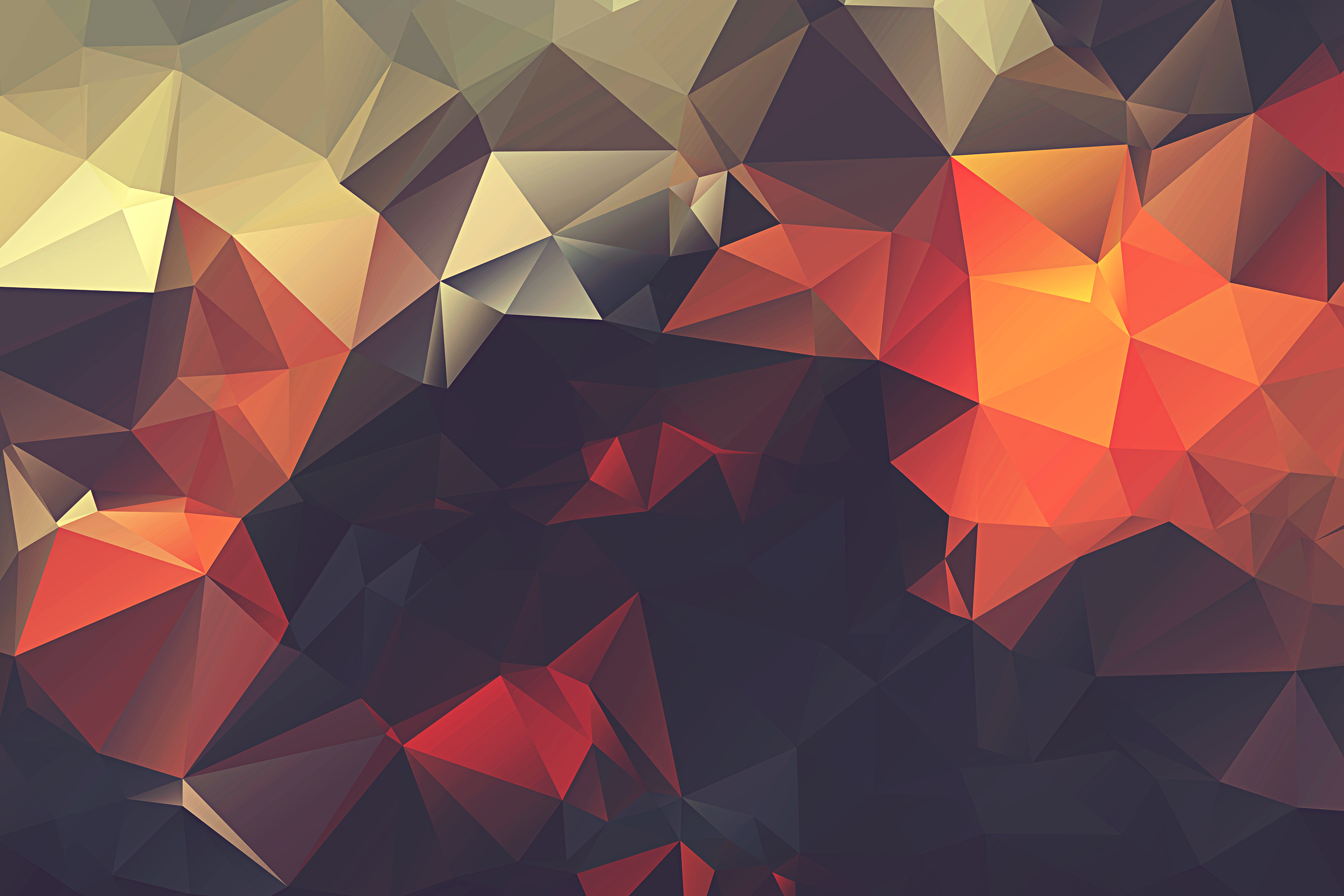 Low poly, Arancione e marrone, Astratto, 2K, sfondo Windows 11