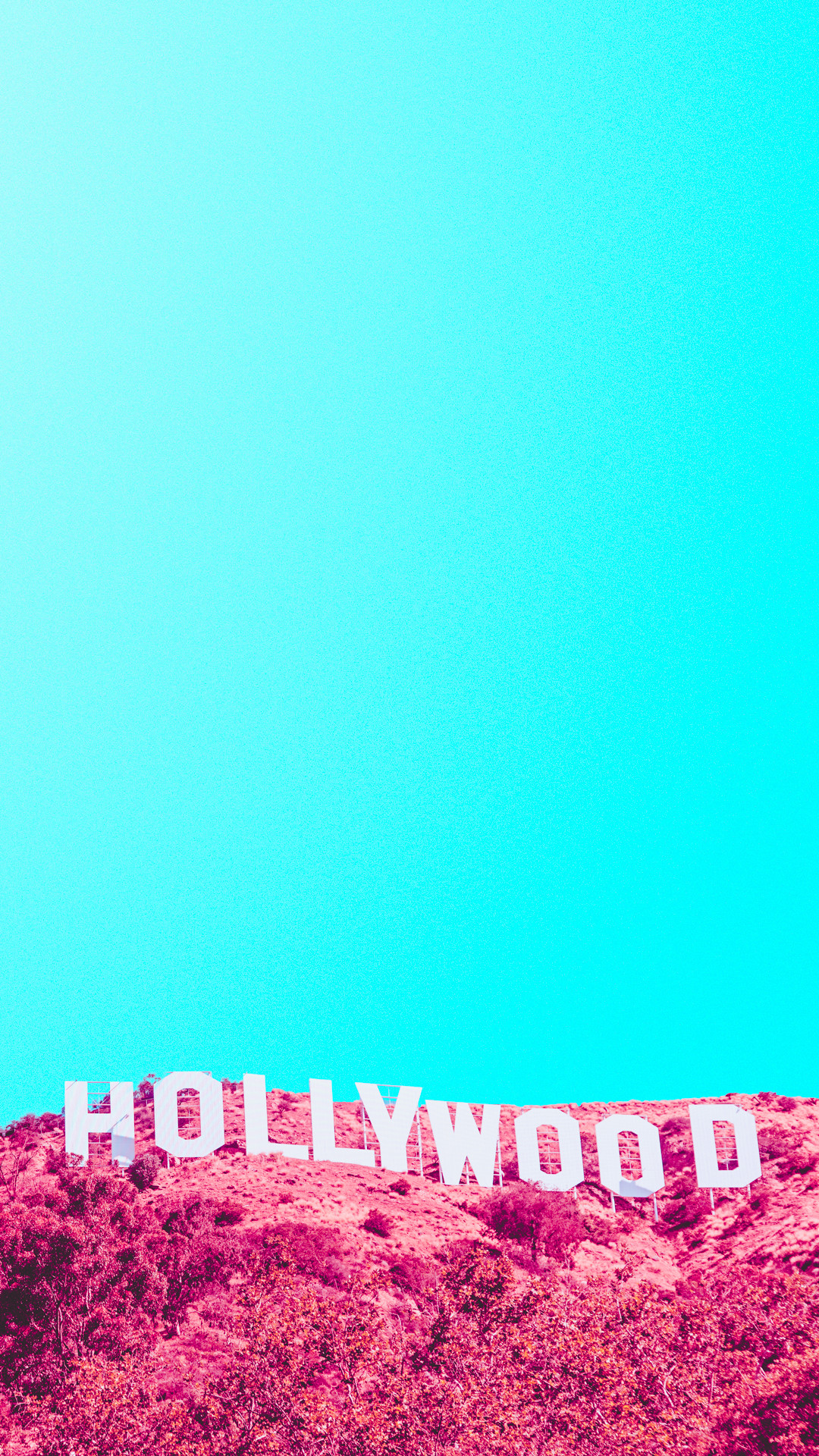 Scritta Hollywood, Hollywood, Azzurro, Rosa, Full HD, sfondo per iPhone e Android