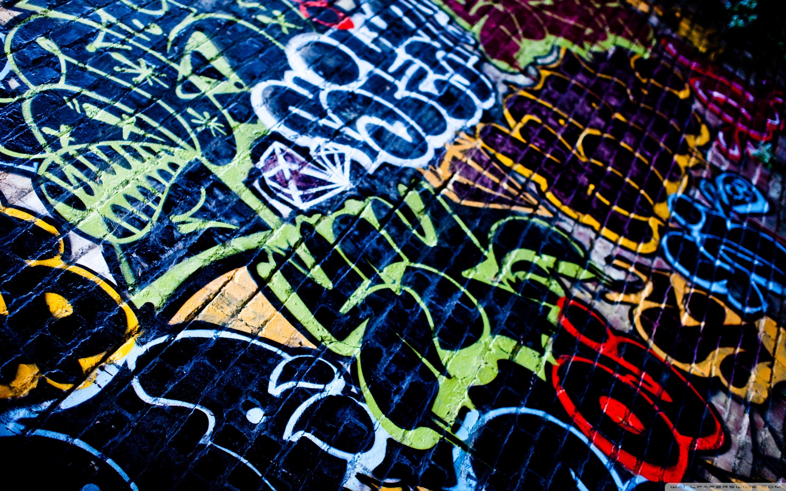 Graffiti, Tag, Muro, Notte, 2K, sfondo per portatile