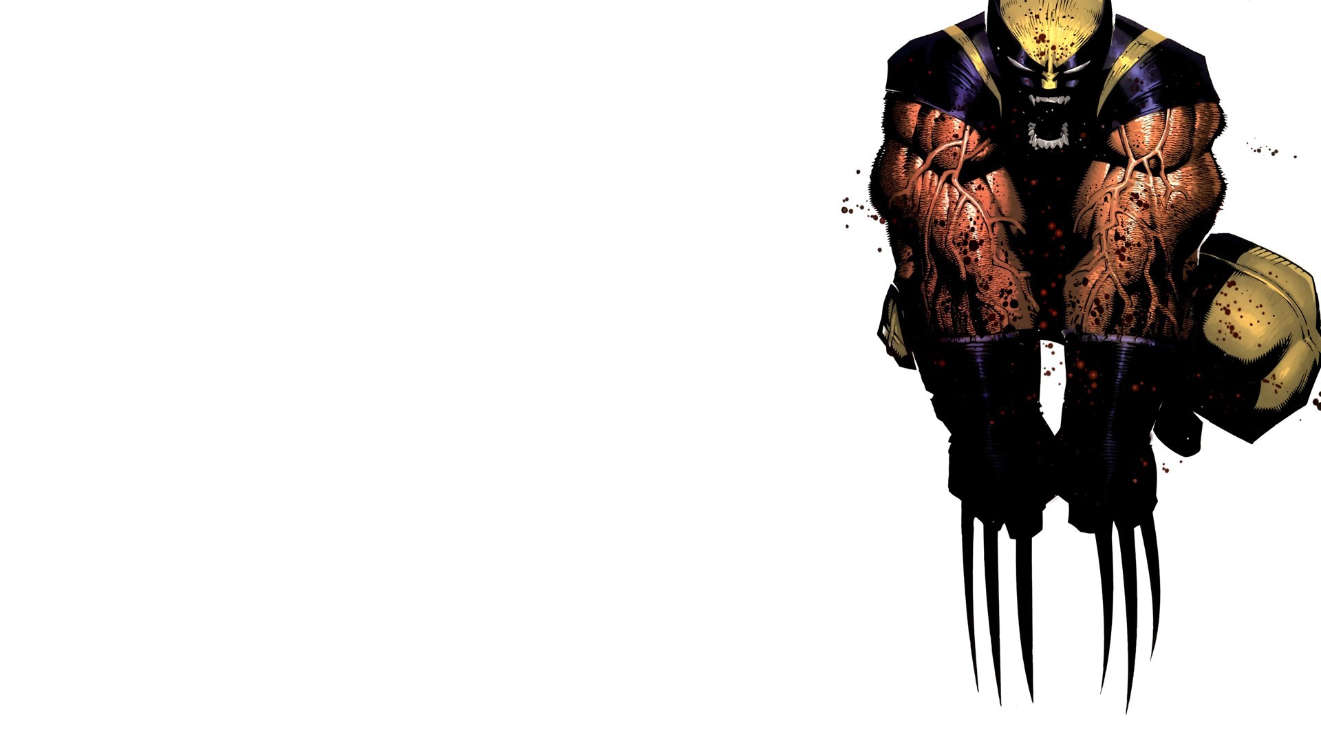 Wolverine, Marvel Comics, Artigli, Sfondo bianco, Full HD, wallpaper per PC