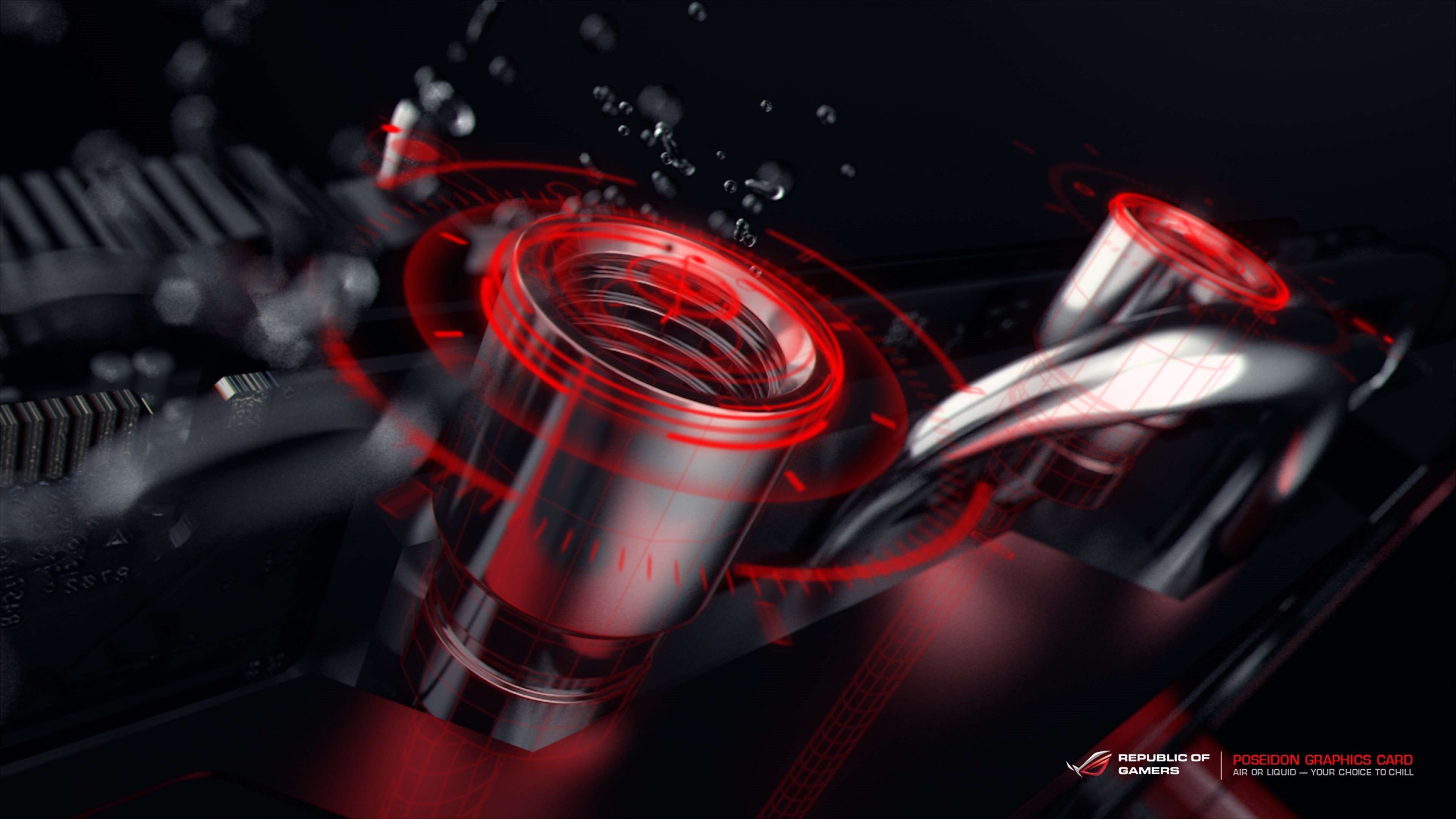 Asus ROG, Hardware, Rendering 3D, Rosso, 4K, sfondo per PC e portatile