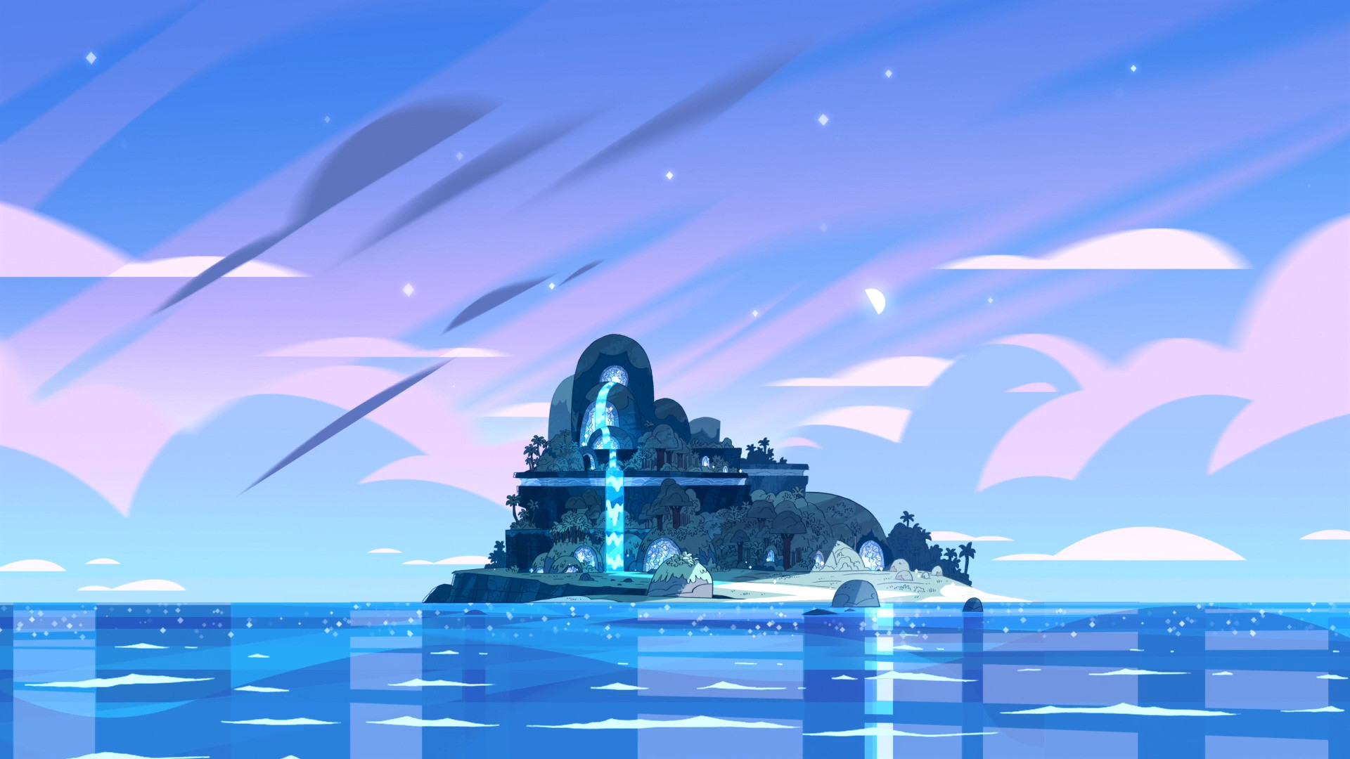 Steven Universe, Torre d'acqua, Mare, Isola, Full HD, sfondo per portatile