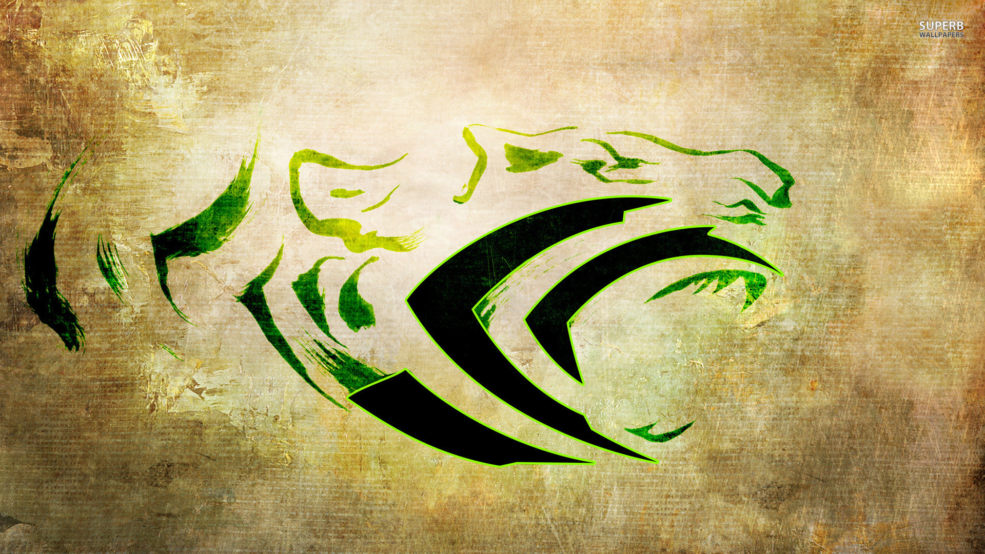 Logo Nvidia, Nvidia, Pergamena, Verde, 16:9 Full HD, sfondo widescreen