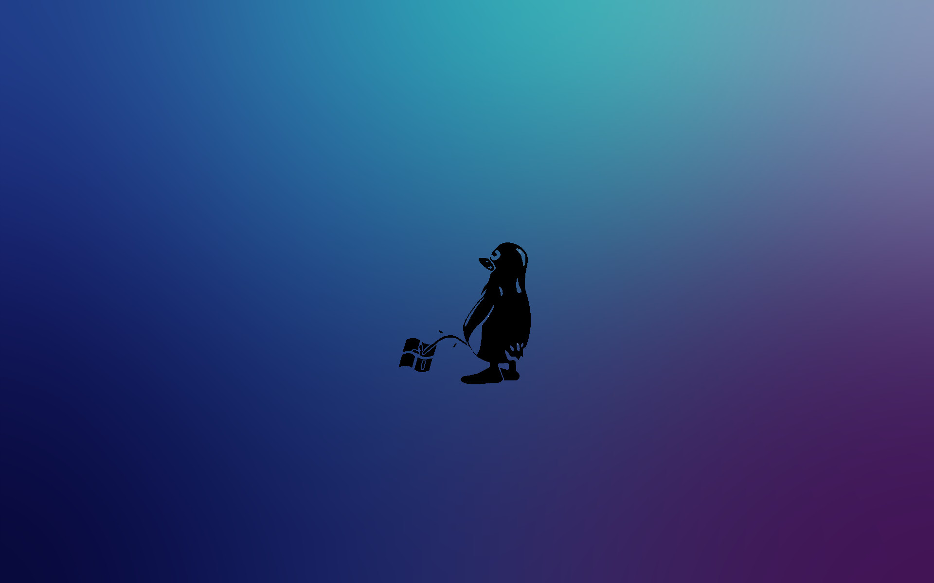 Tux, Linux, Logo Windows, Sfumatura, 16:10 Full HD, sfondo widescreen