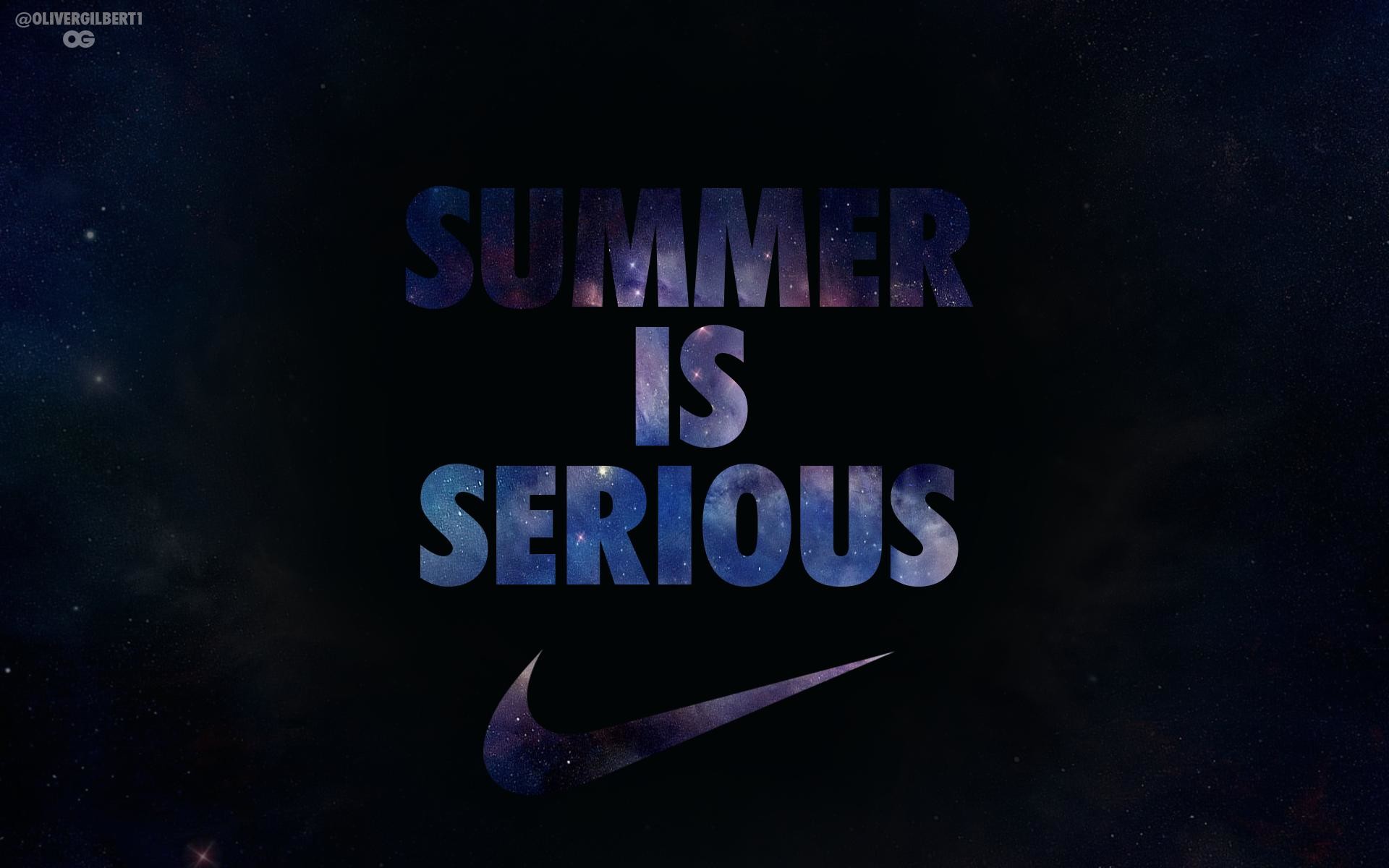 Nike, Summer is Serious, Tipografia, Cielo stellato, 1920x1200, sfondo per PC