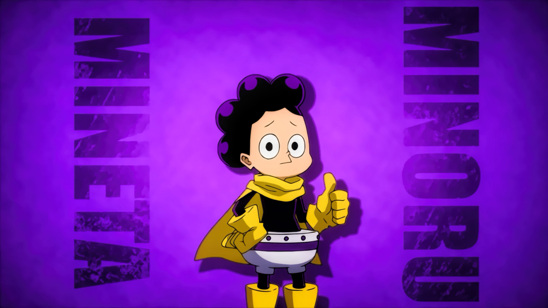 Minoru Mineta, My Hero Academia, Sfondo viola, Pollice in su, Minimalista, wallpaper Windows 11