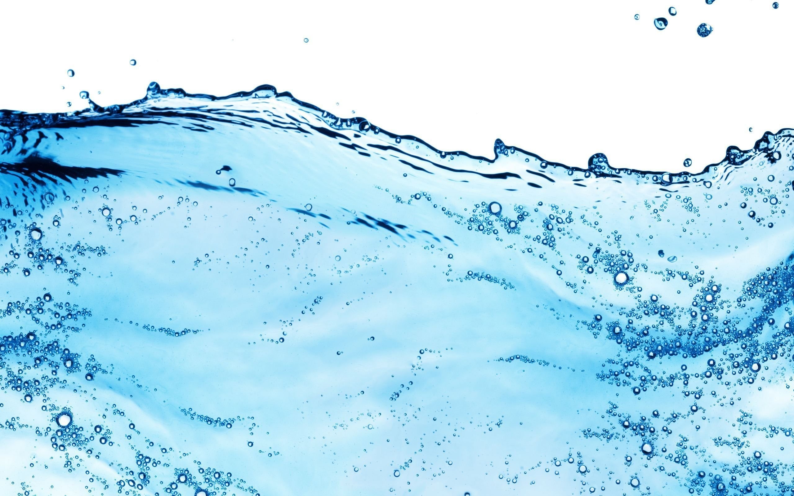 Onda, Bolle, Spruzzo d'acqua, Azzurro, 2560x1600, immagine di sfondo