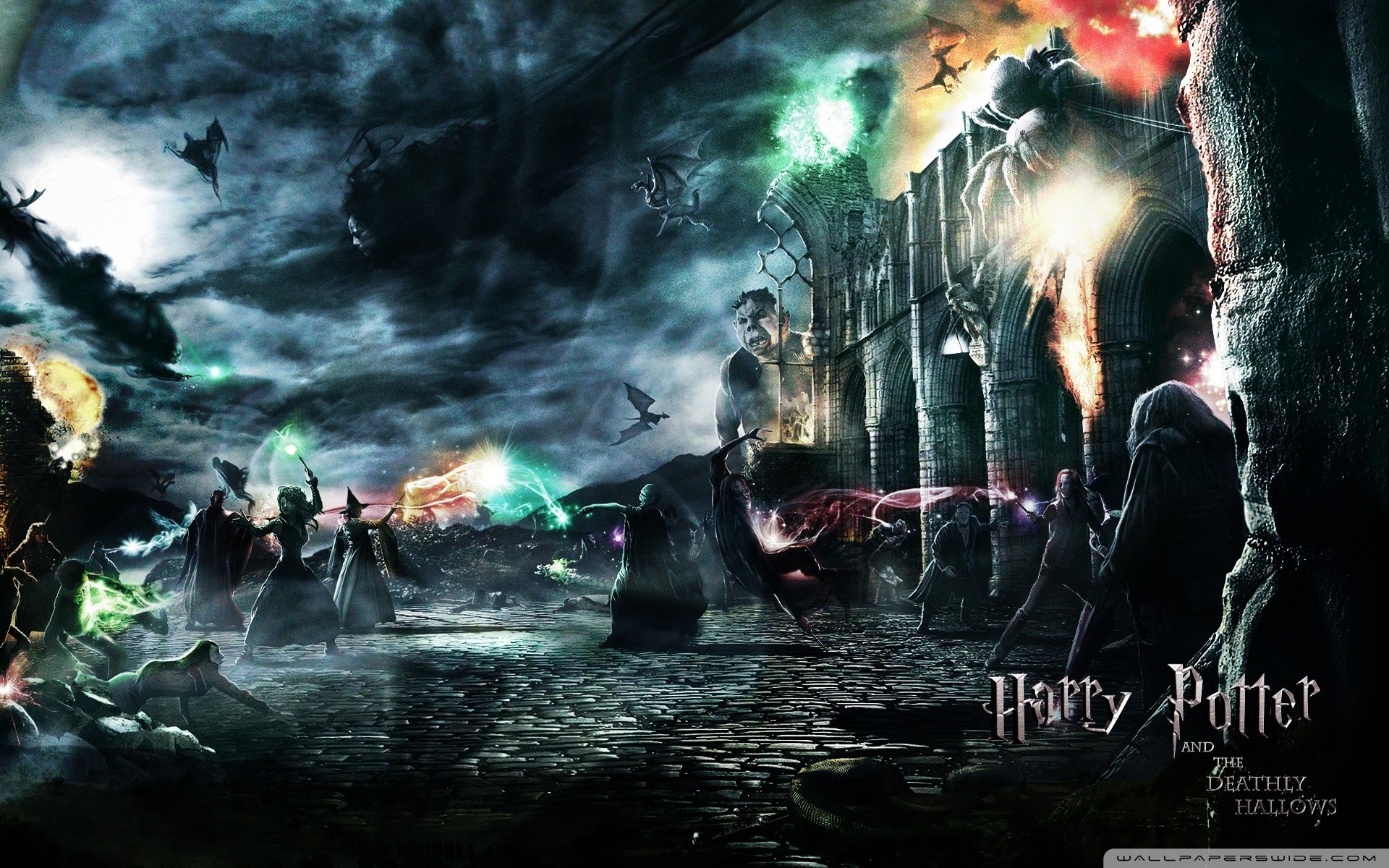 Battaglia di Hogwarts, Harry Potter e i Doni della Morte, Incantesimi, sfondo per portatile
