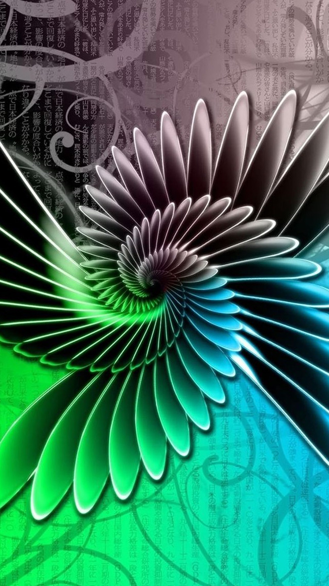 Spirale, Frattale, Verde, Astratto, Full HD, sfondo per iPhone e Android