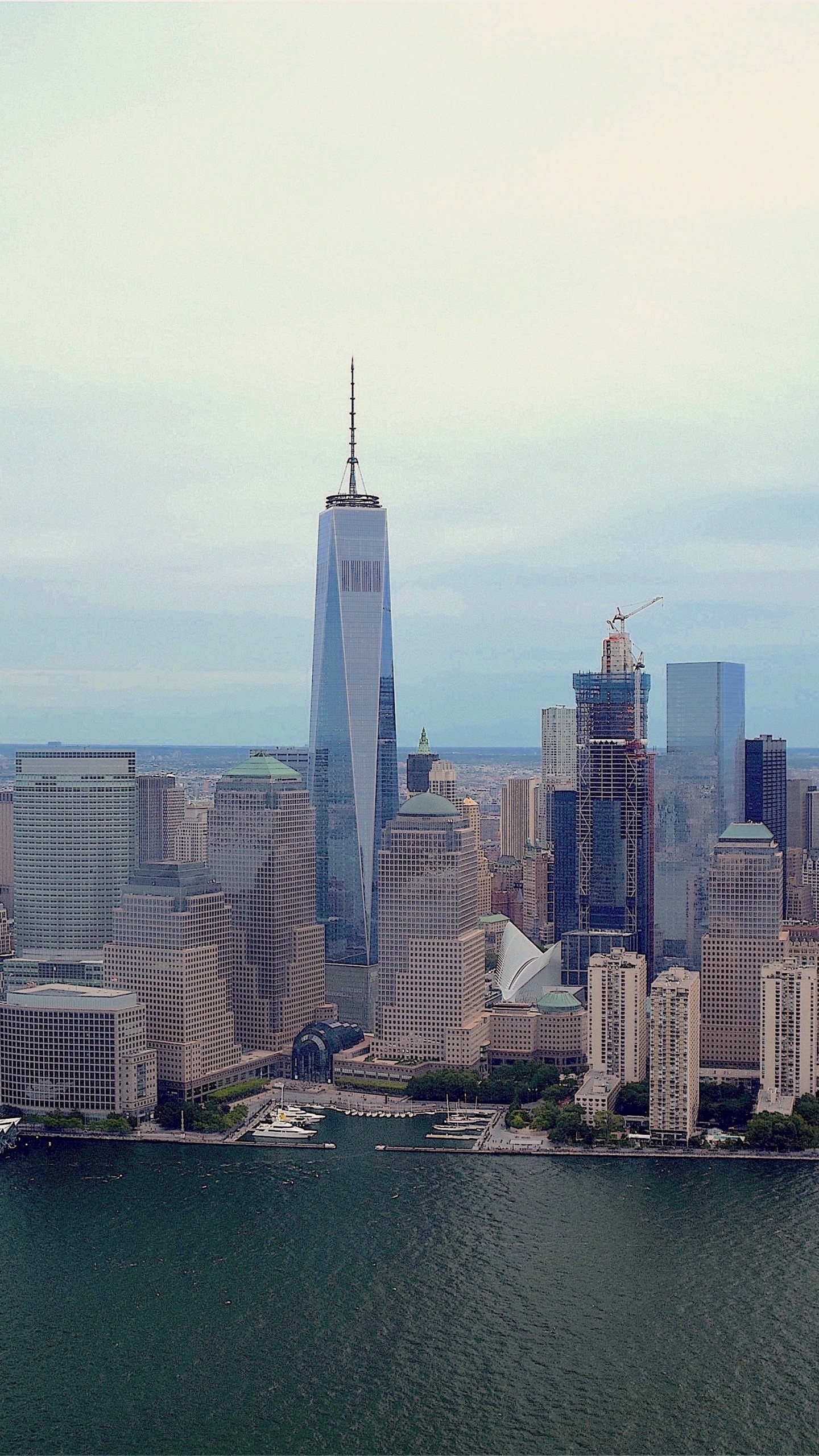 One World Trade Center, Lower Manhattan, Hudson, New York, sfondo per iPhone e Android