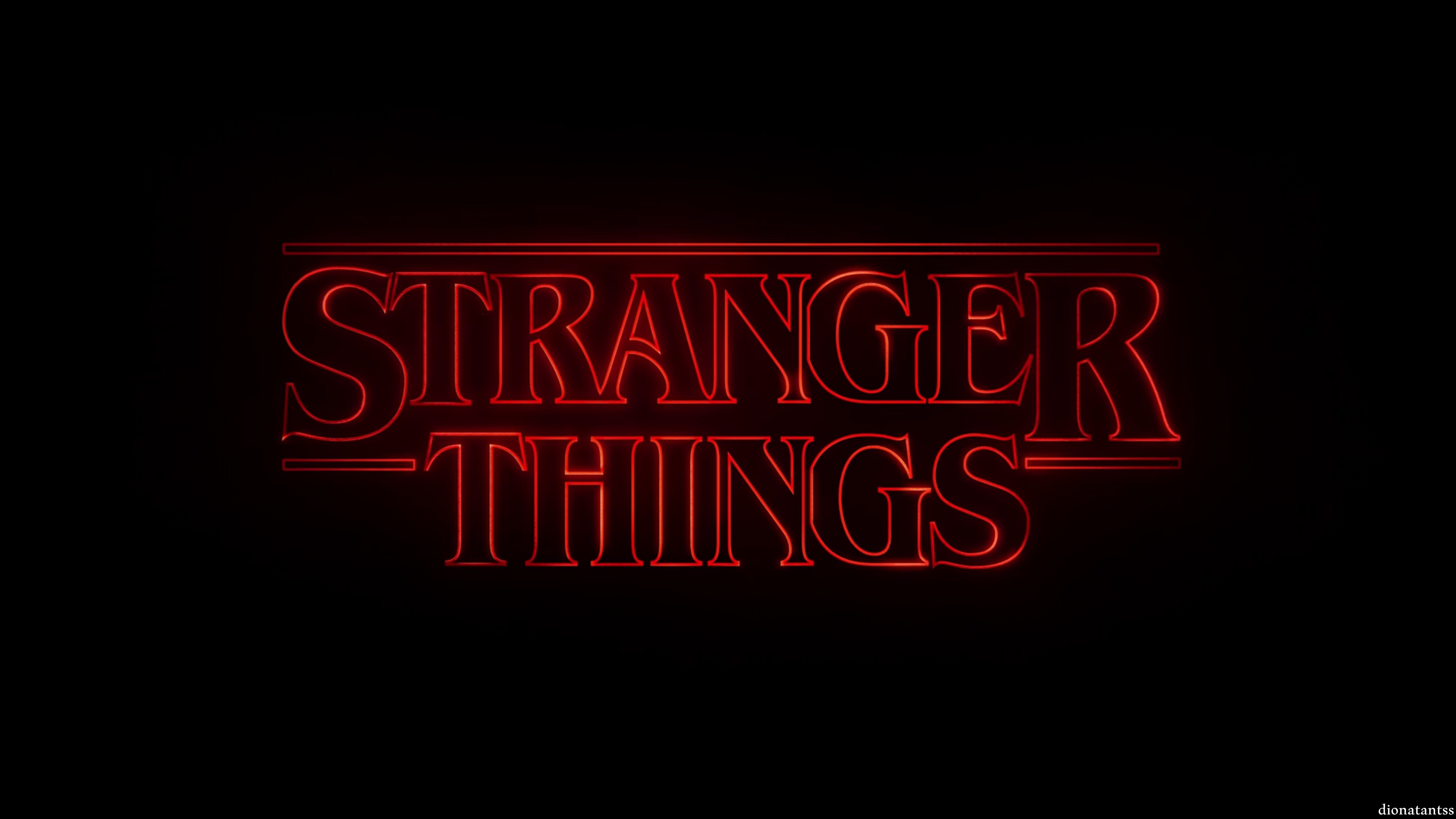 Stranger Things, Logo, Neon rosso, 2K, sfondo desktop