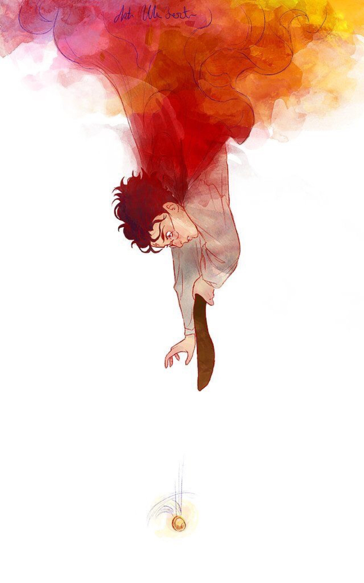 Harry Potter, Acquerello, Minimalismo, Sfondo bianco, Full HD, schermata di blocco del cellulare