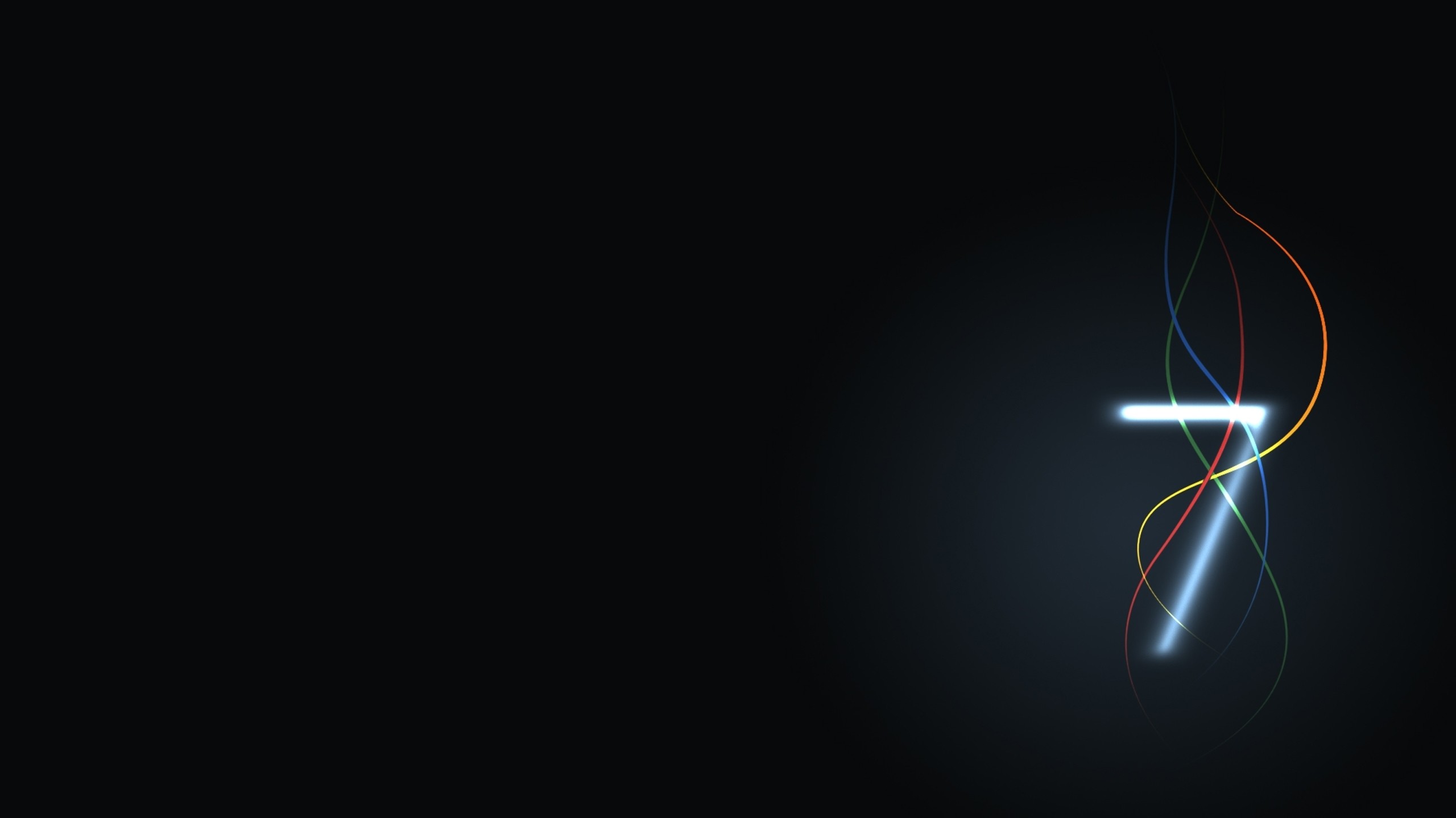 Windows 7, Luce, Sfondo nero, 2K, wallpaper per PC