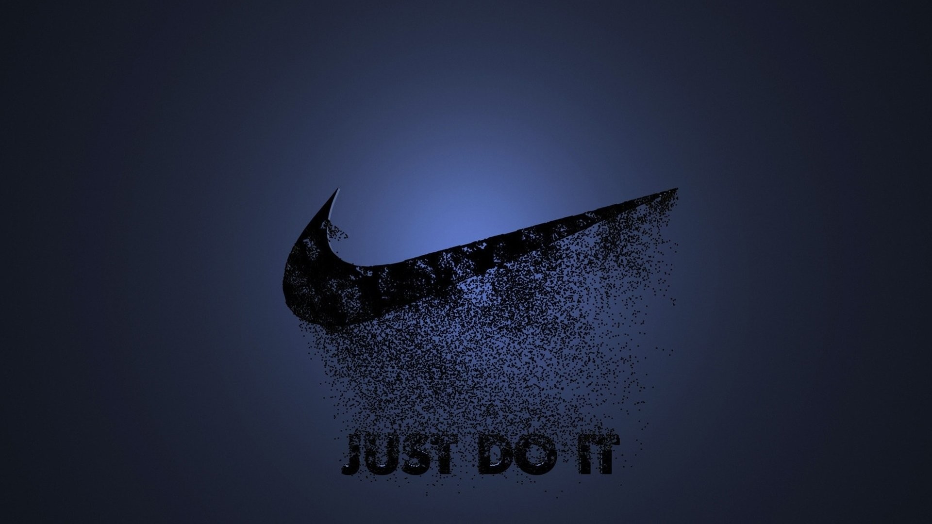 Nike, Swoosh, Just Do It, Sfondo blu scuro, Full HD, wallpaper per portatile