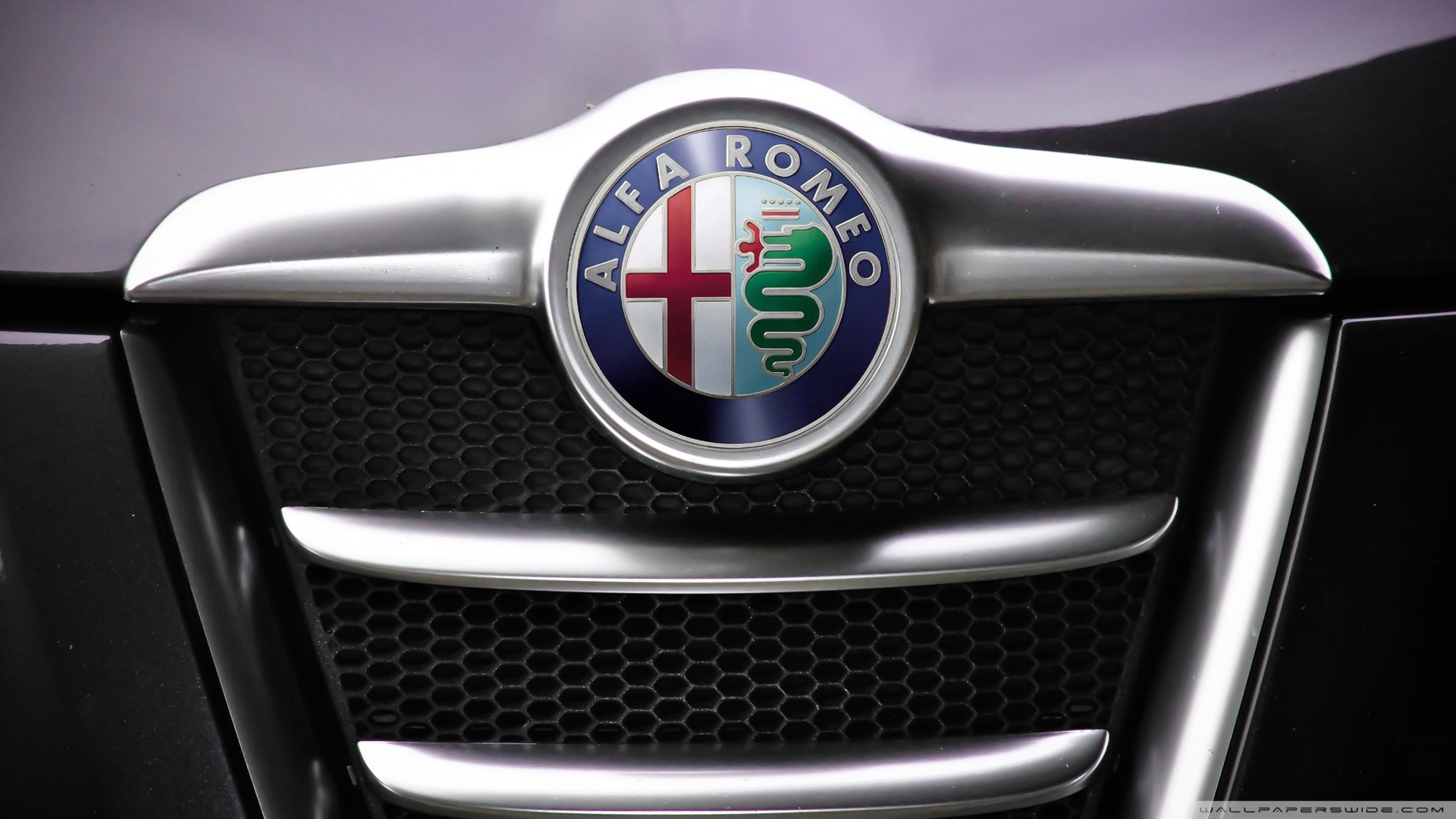 Logo Alfa Romeo, Scudetto, Calandra, Cromature, Full HD, sfondo desktop