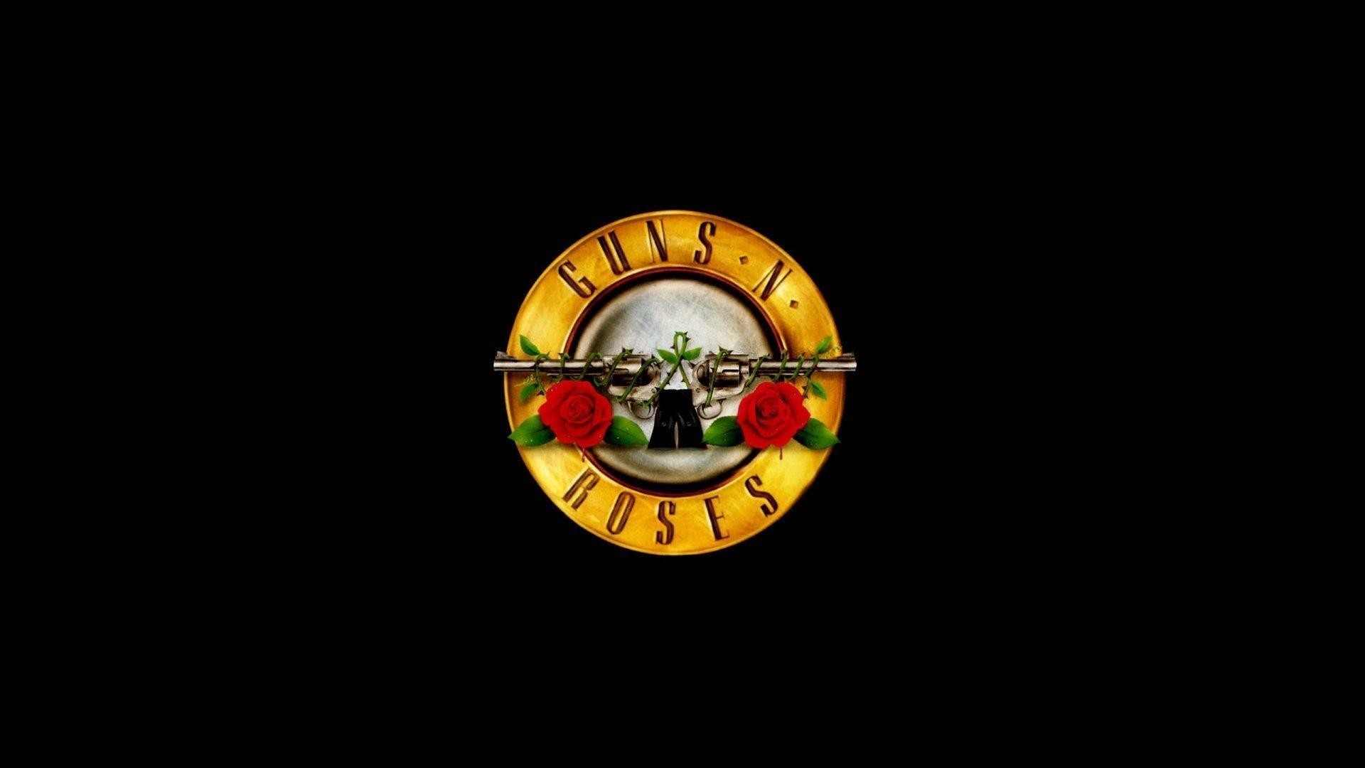 Guns N' Roses, Logo, Rose, Sfondo nero, Full HD, wallpaper per computer