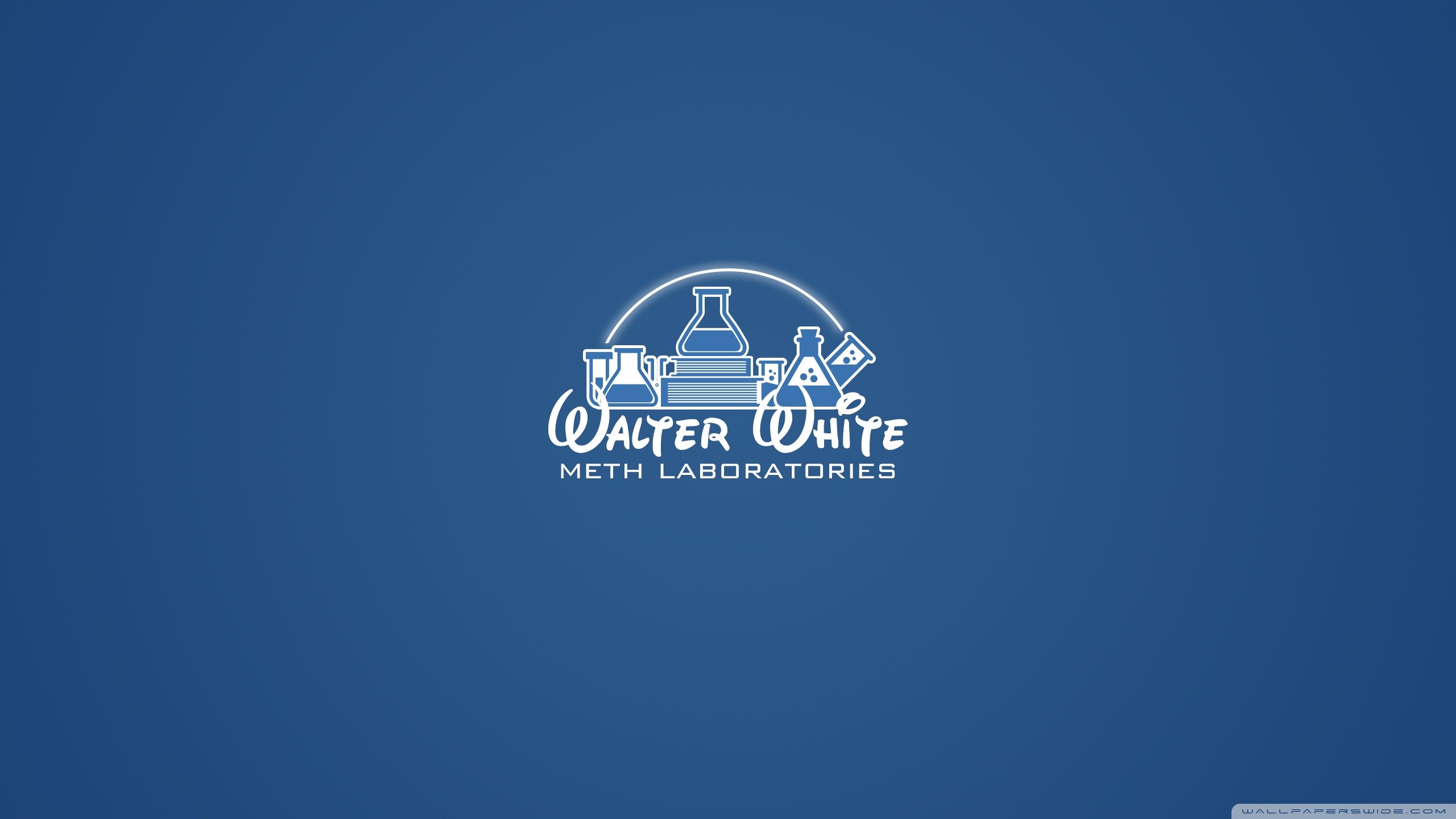 Walter White, Meth Laboratories, Breaking Bad, Parodia Disney, Sfondo blu, wallpaper per portatile