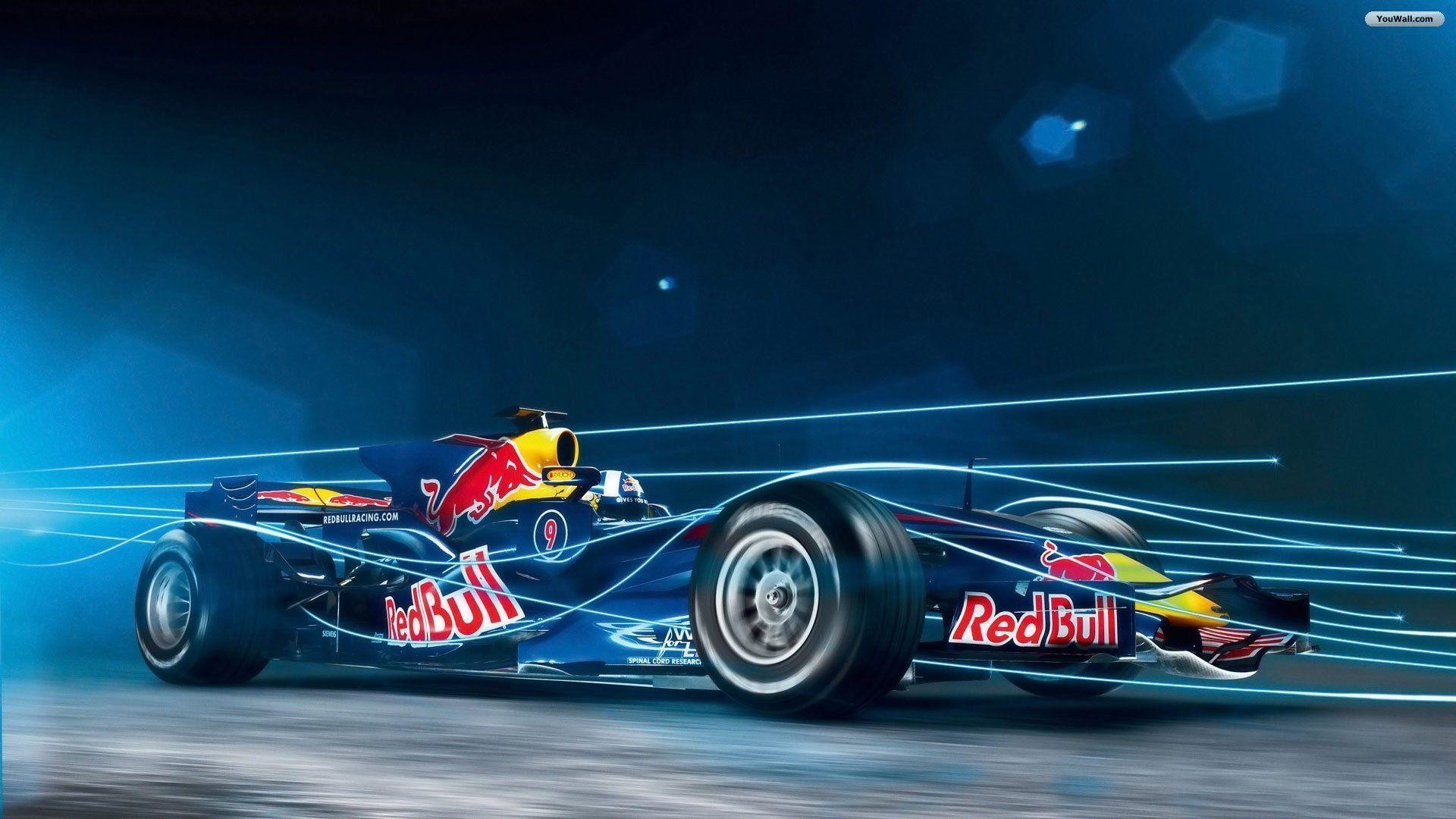 Red Bull Racing, Formula 1, Monoposto, Arte digitale, Blu, Full HD, sfondo desktop