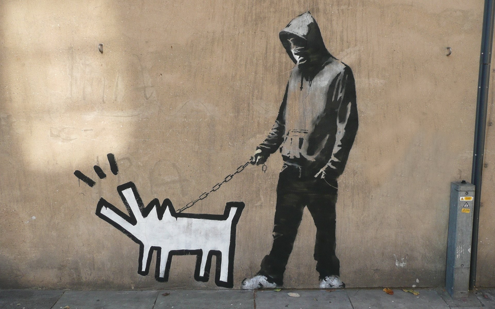 Haring Dog, Banksy, Keith Haring, Street art, Full HD, sfondo per PC