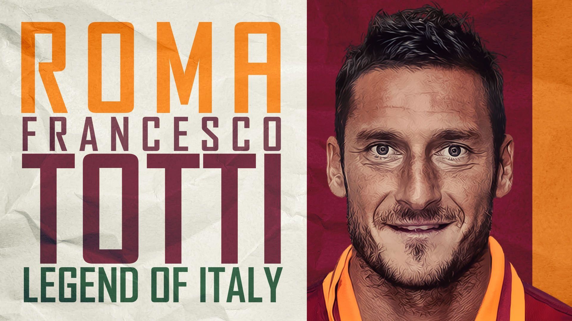 Francesco Totti, Legend of Italy, AS Roma, Ritratto, Poster, Full HD, sfondo Windows 11