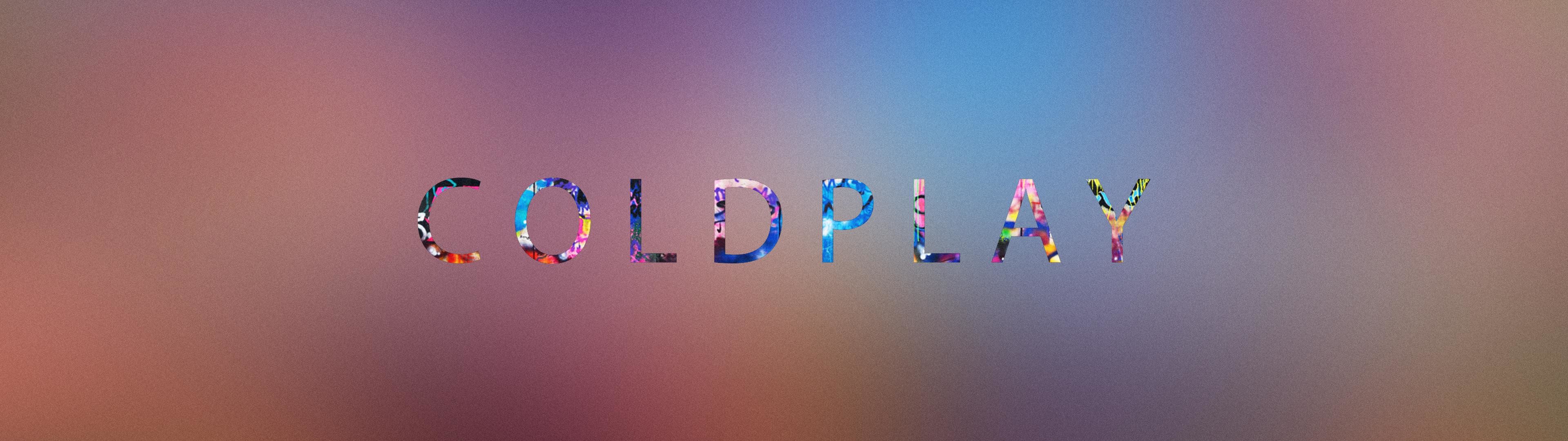 Coldplay, Logo, Sfumatura, Minimalista, doppio schermo, sfondo Full HD