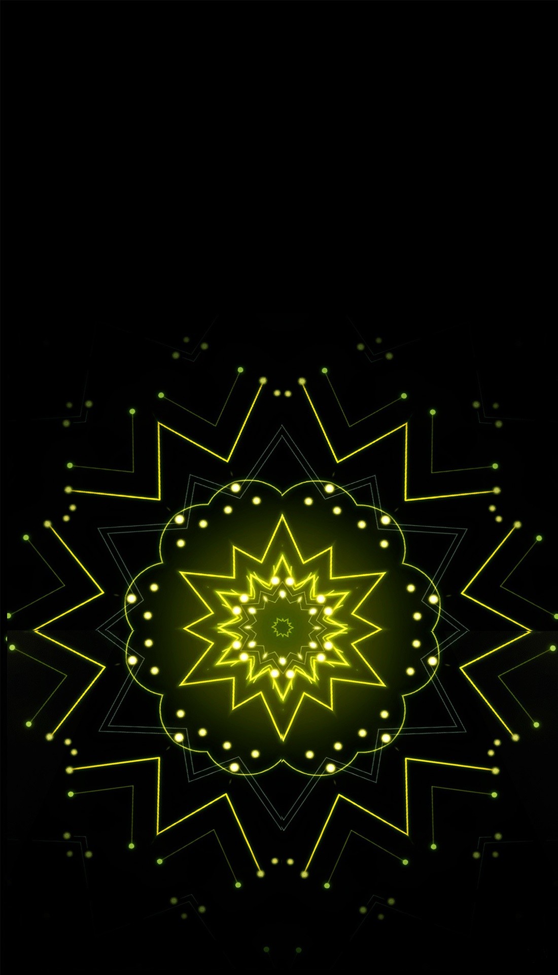 LG G5, Mandala, Sfondo nero, Full HD, schermata di blocco del cellulare