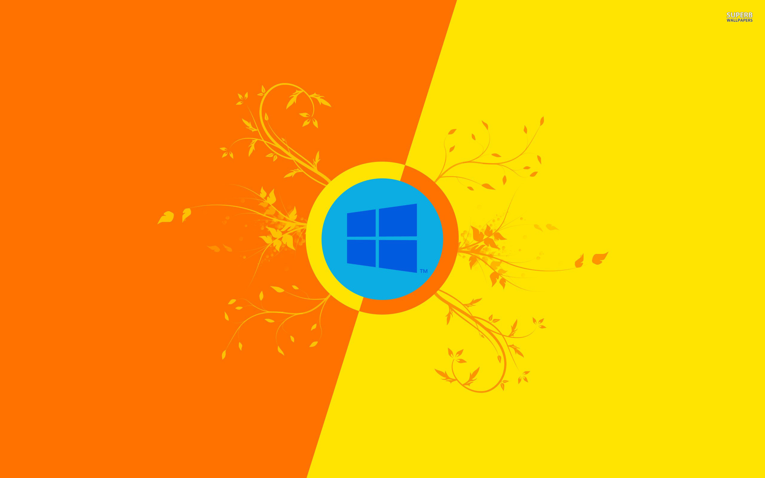Windows 8, Logo Windows, Arancione, Giallo, 2K, sfondo per portatile
