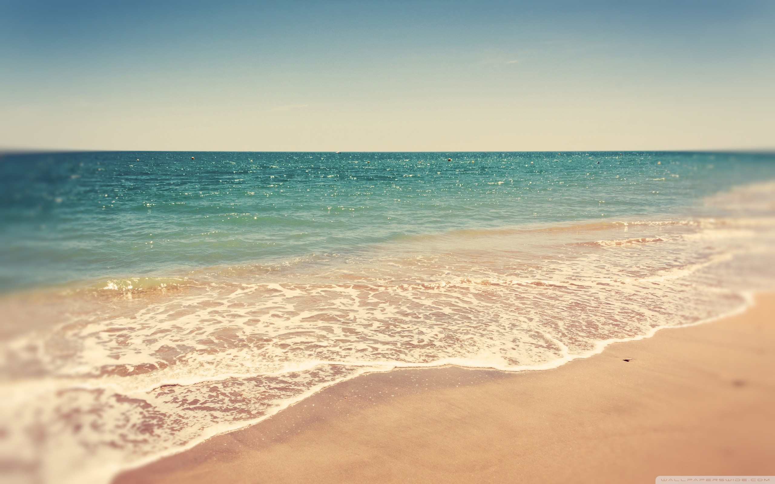 Spiaggia, Onde, Mare, Toni vintage, 2560x1600, immagine di sfondo