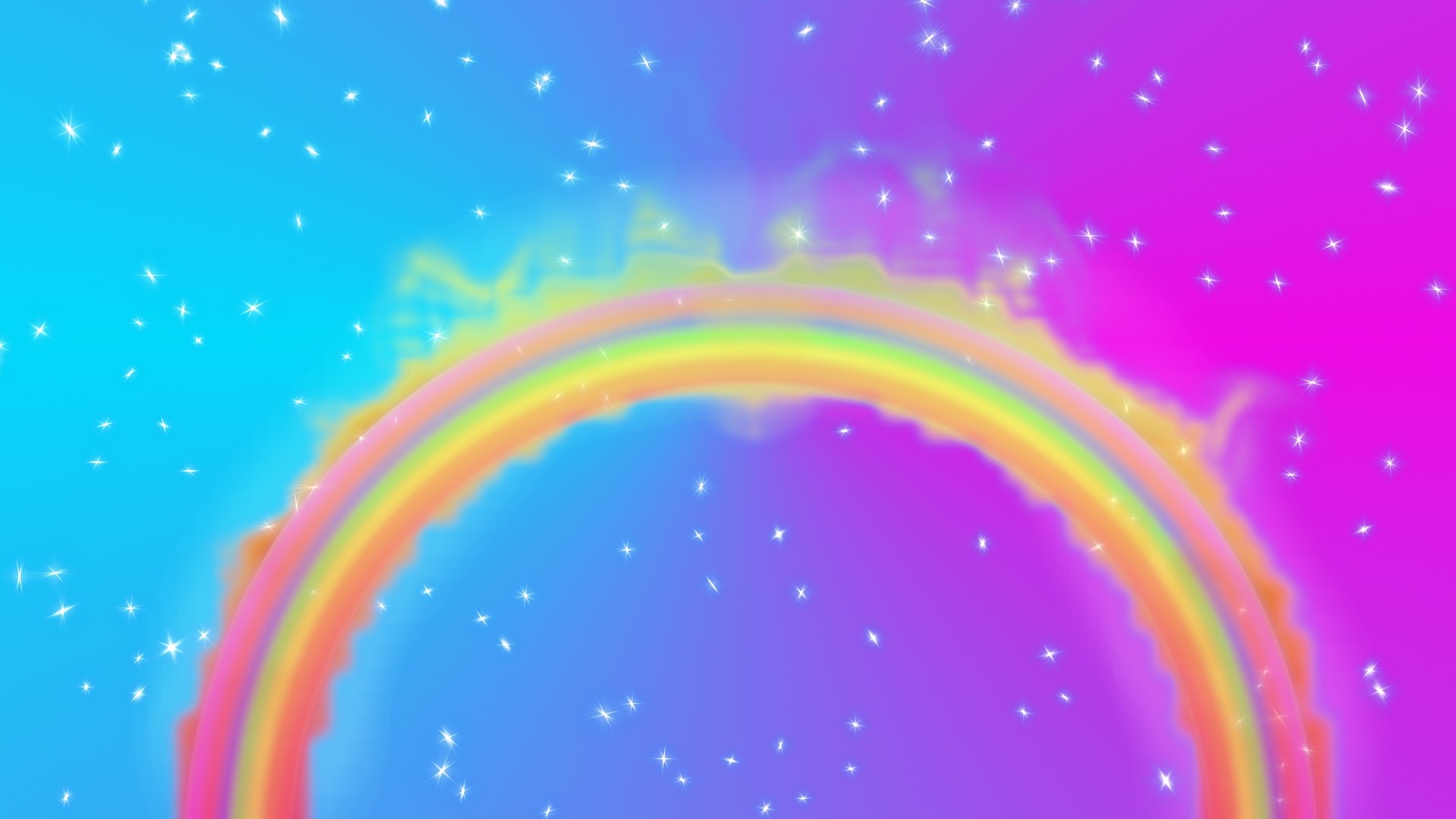Arcobaleno, Stelline, Rosa e azzurro, 1920x1080, sfondo per PC
