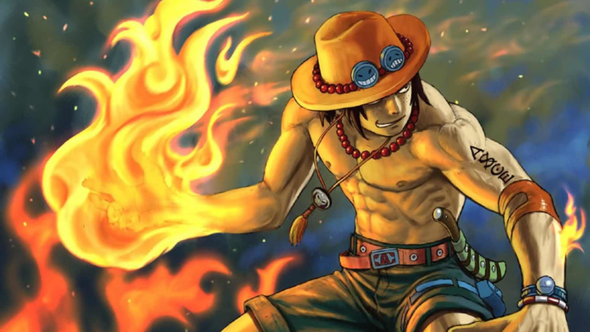 Portgas D. Ace, Hiken, Pugno di fuoco, One Piece, Fiamme, Full HD, sfondo per portatile