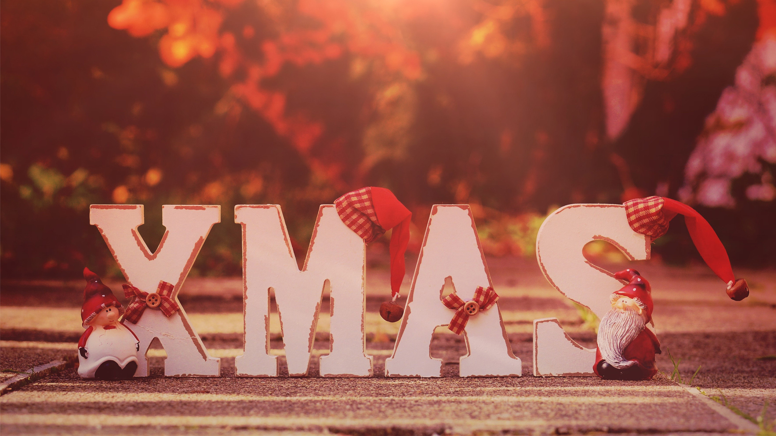 Xmas, Natale, Lettere, Cappello di Babbo Natale, 16:9 2K, sfondo widescreen