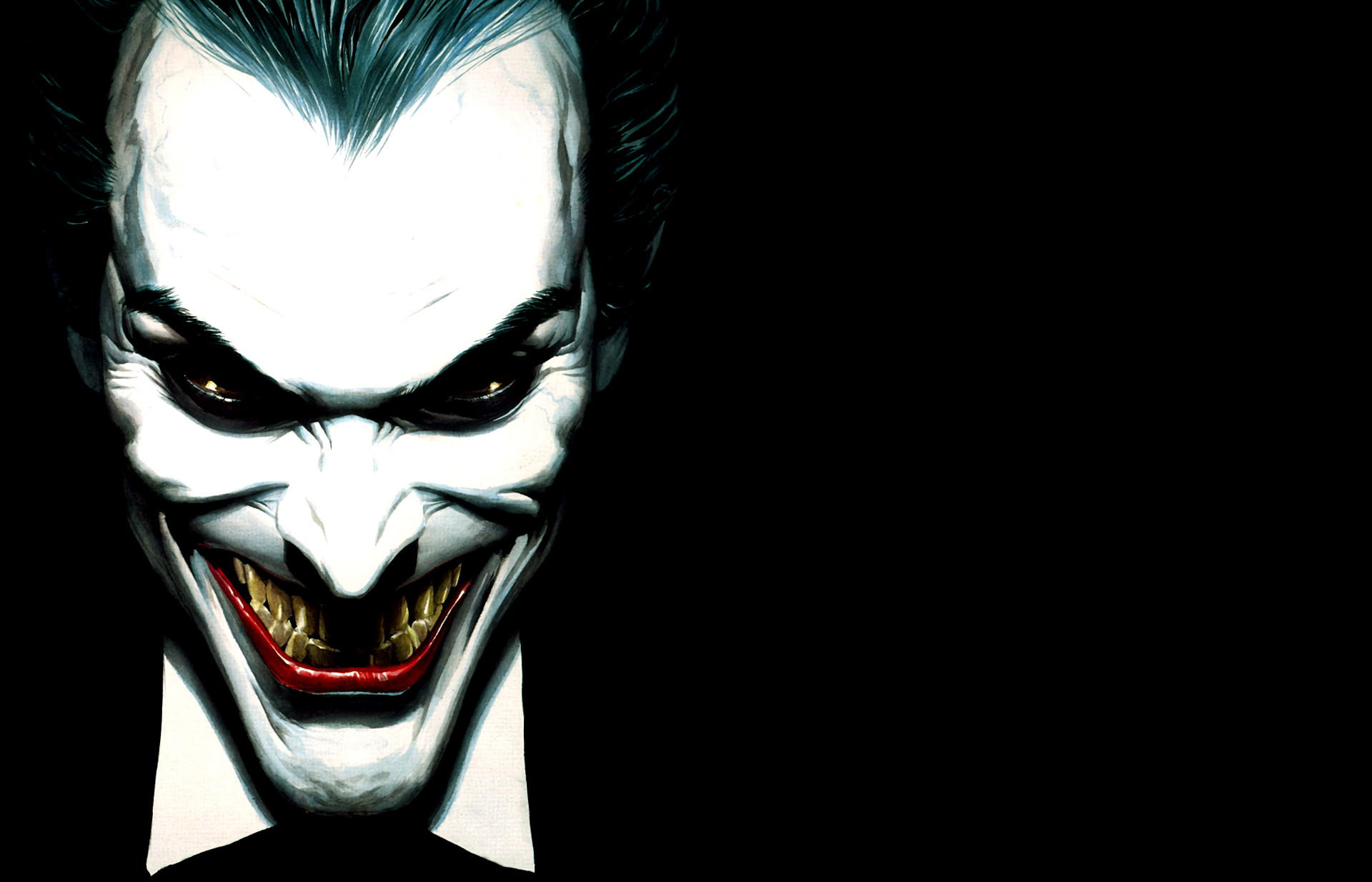 Joker, Sorriso, Sfondo nero, Primo piano, Full HD, wallpaper per portatile