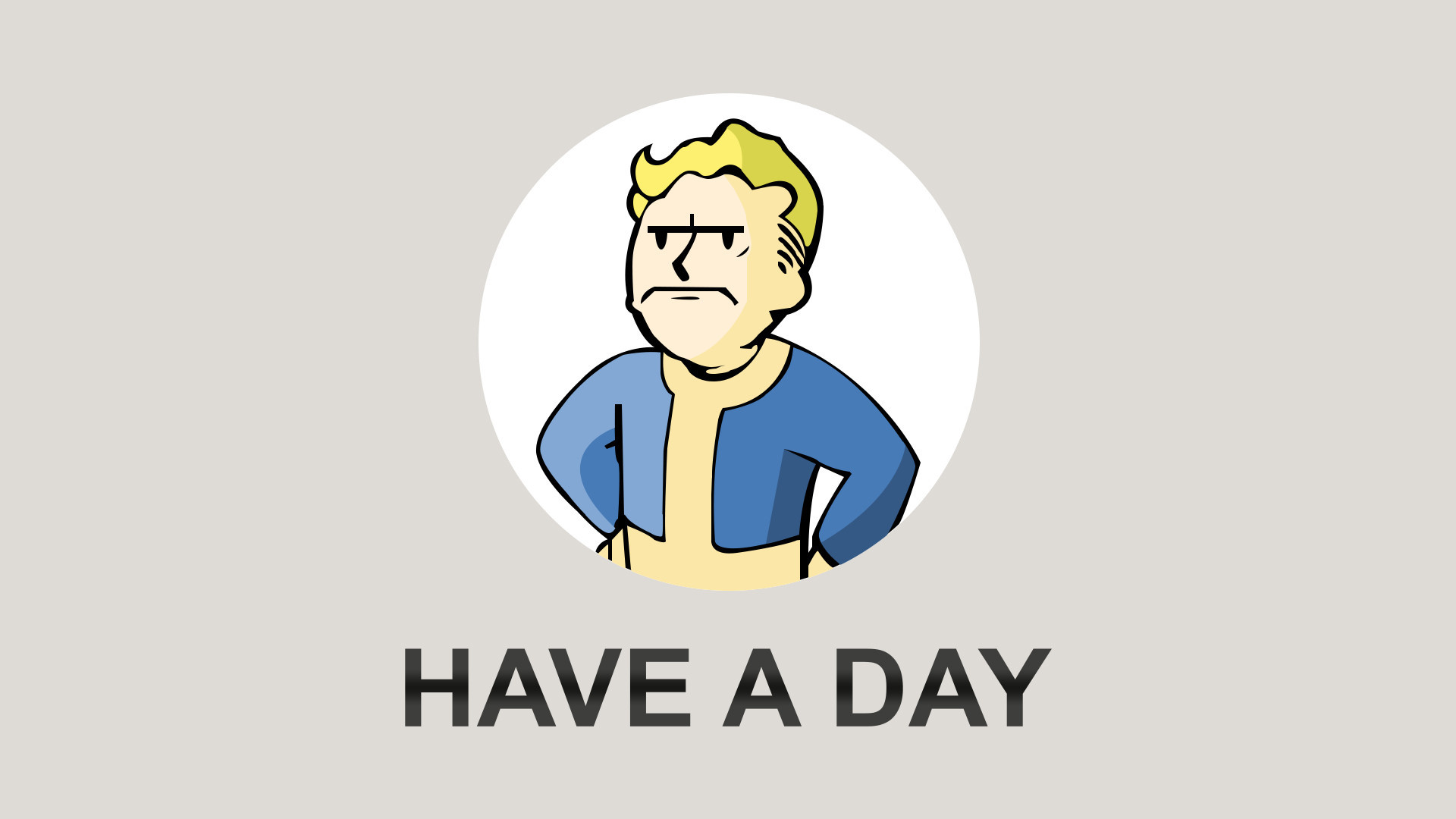 Vault Boy, Fallout, Have a Day, Imbronciato, Full HD 1080p, sfondo desktop